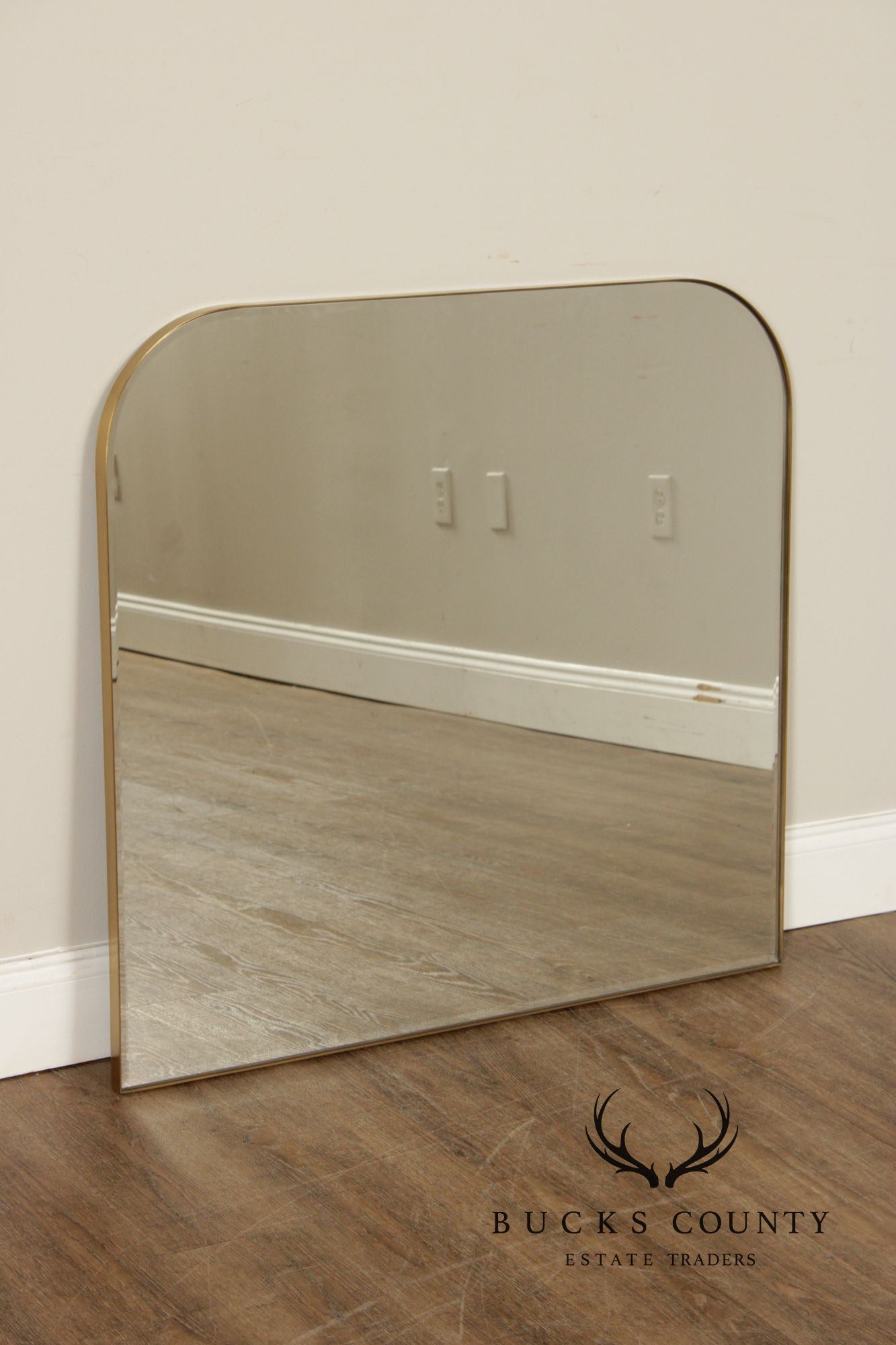 Crate & Barrel 'Edge' Brass Arch Wall Mirror