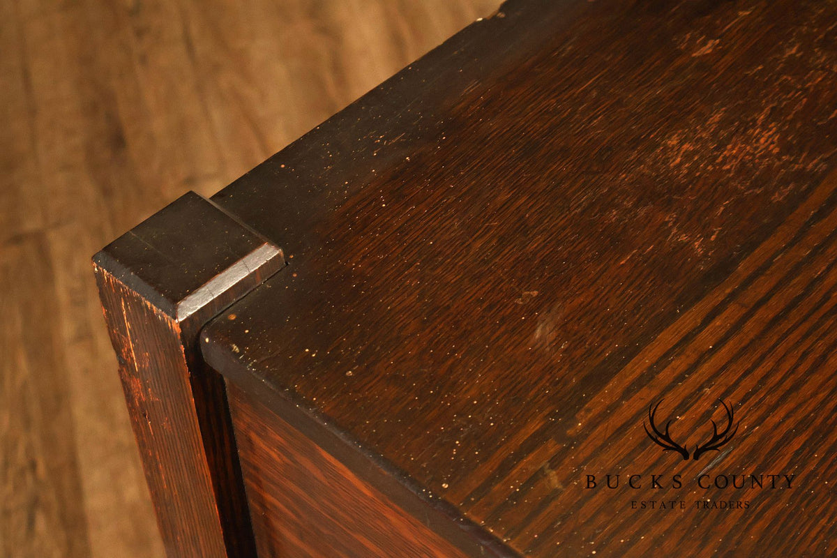 Antique Lifetime Furniture Mission Oak Bookcase Cabinet