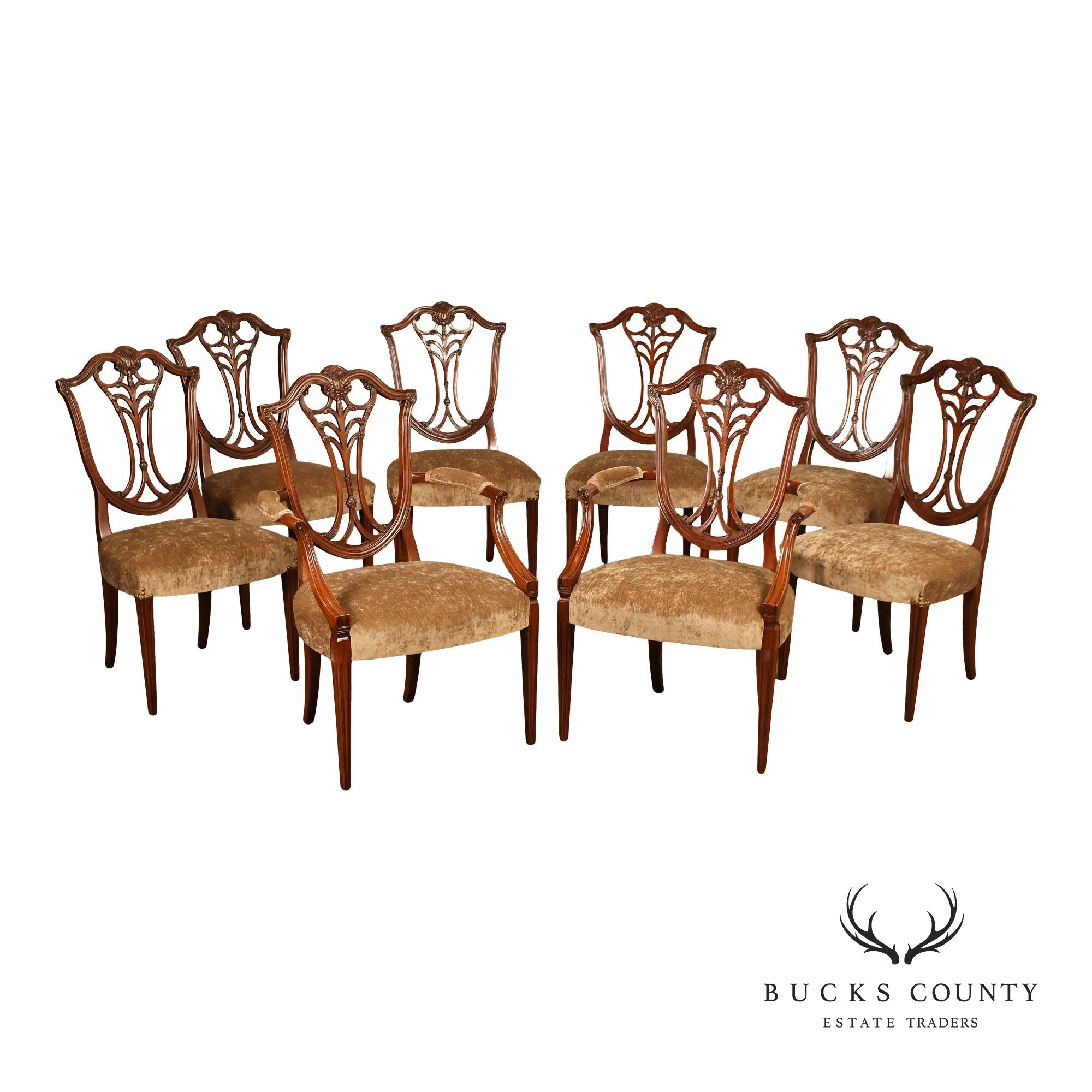 Karges Federal Style Set of Eight Mahogany Dining Chairs