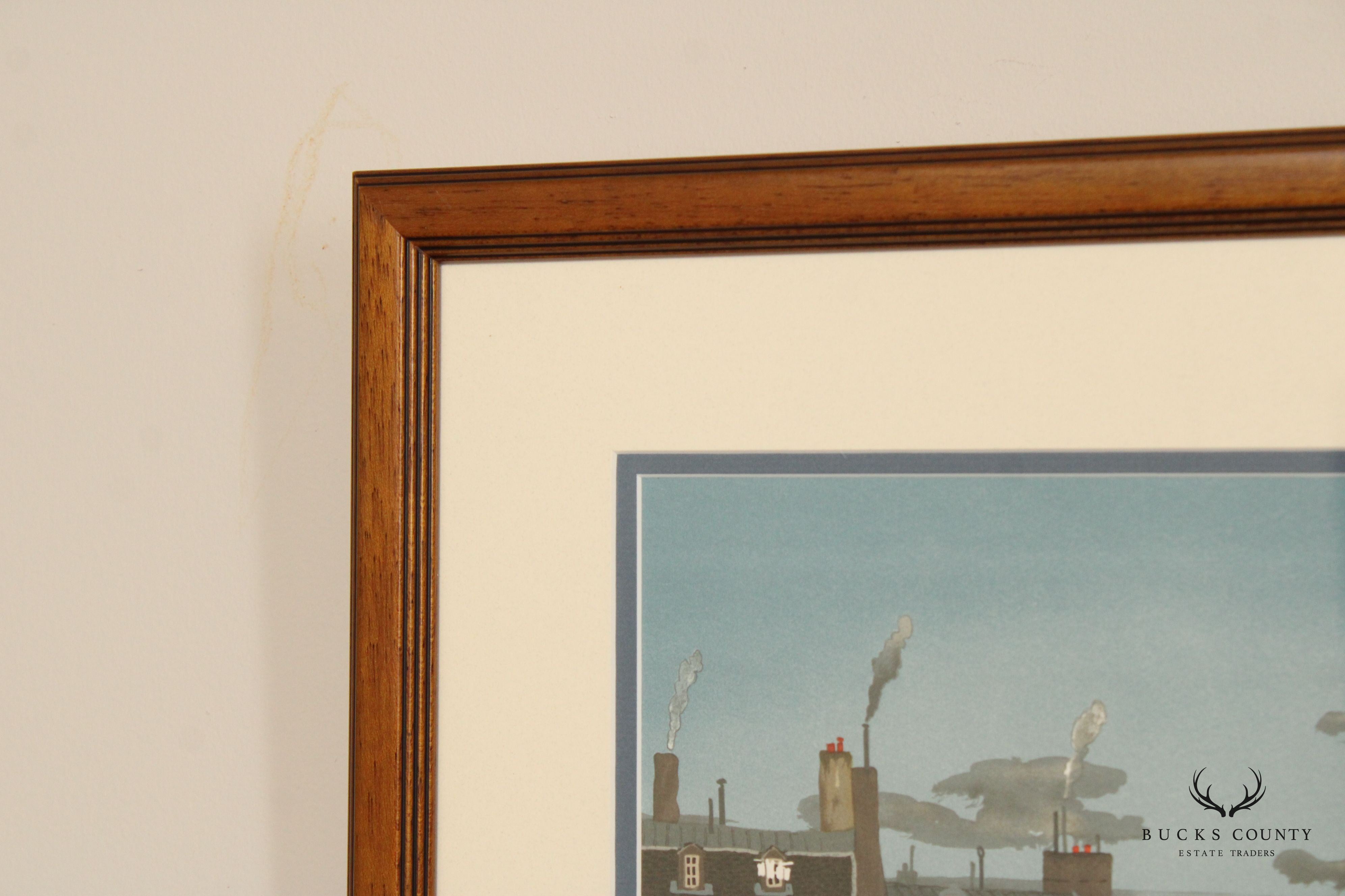 Michel Delacroix 'L'Homme Sandwich' Framed Colored Lithograph