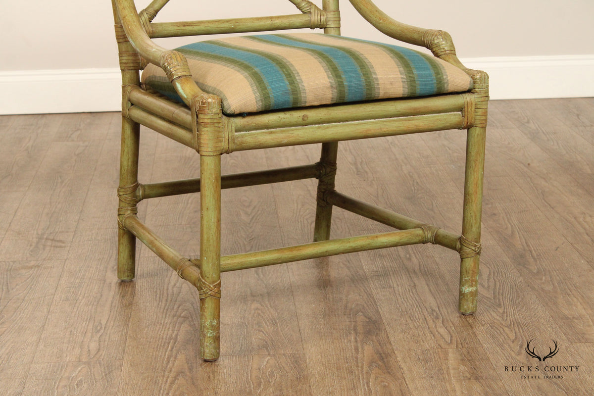 Surfside Casual Furniture Mid Century Modern Set of Four Rattan Dining Chairs