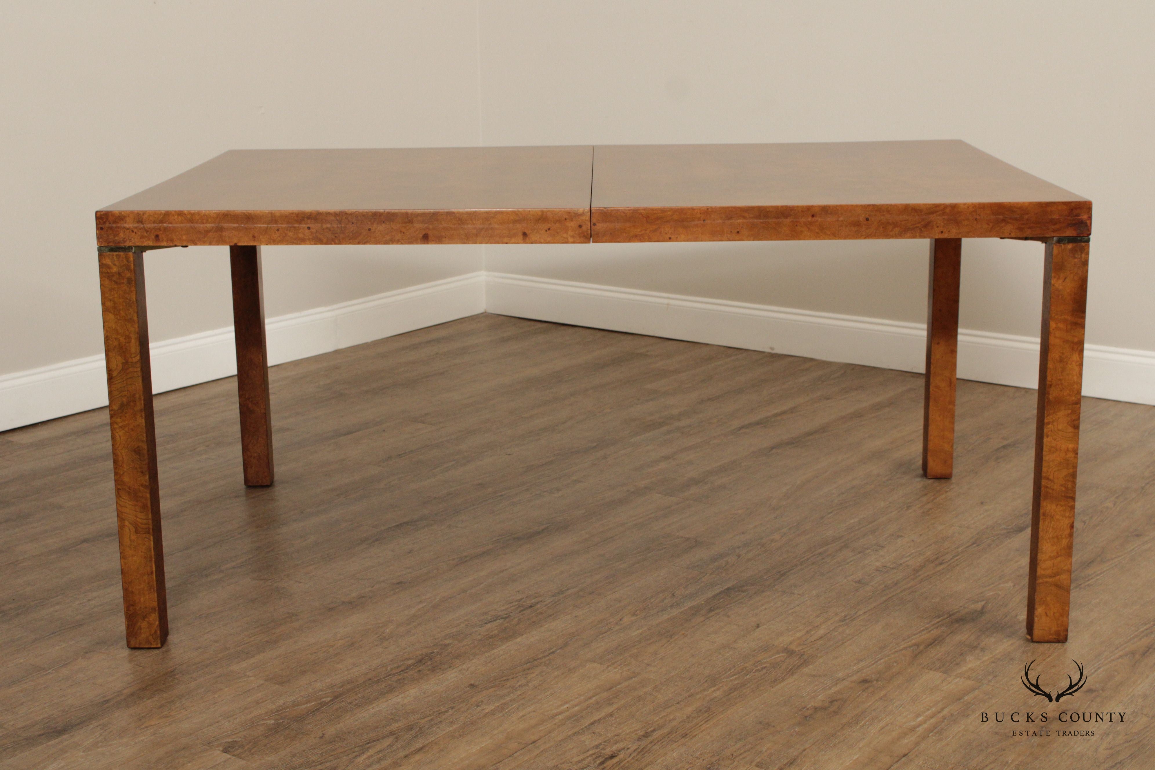 Lane Mid Century Modern Burlwood Expandable Dining Table
