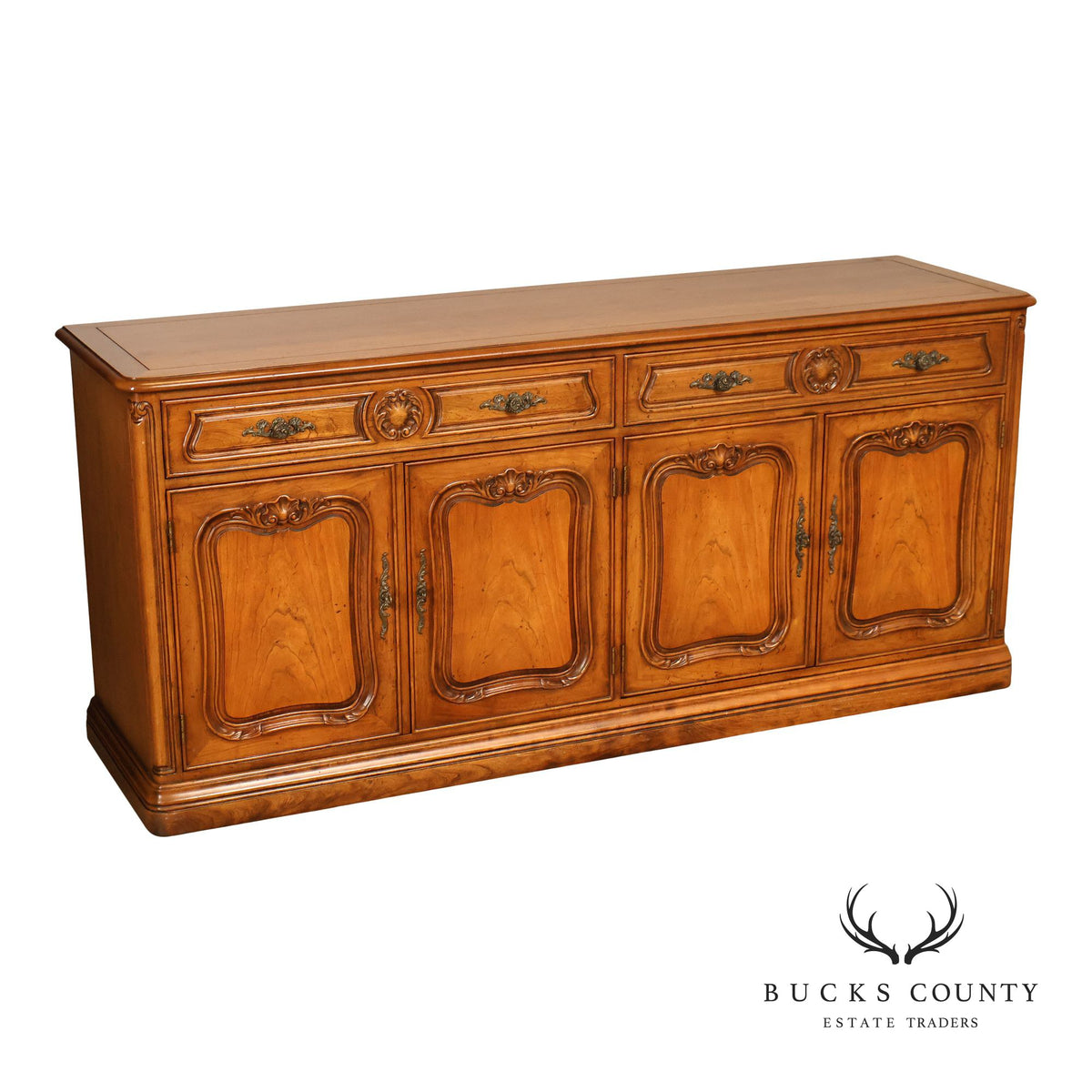 Henredon French Louis XV Style Walnut Buffet Sideboard