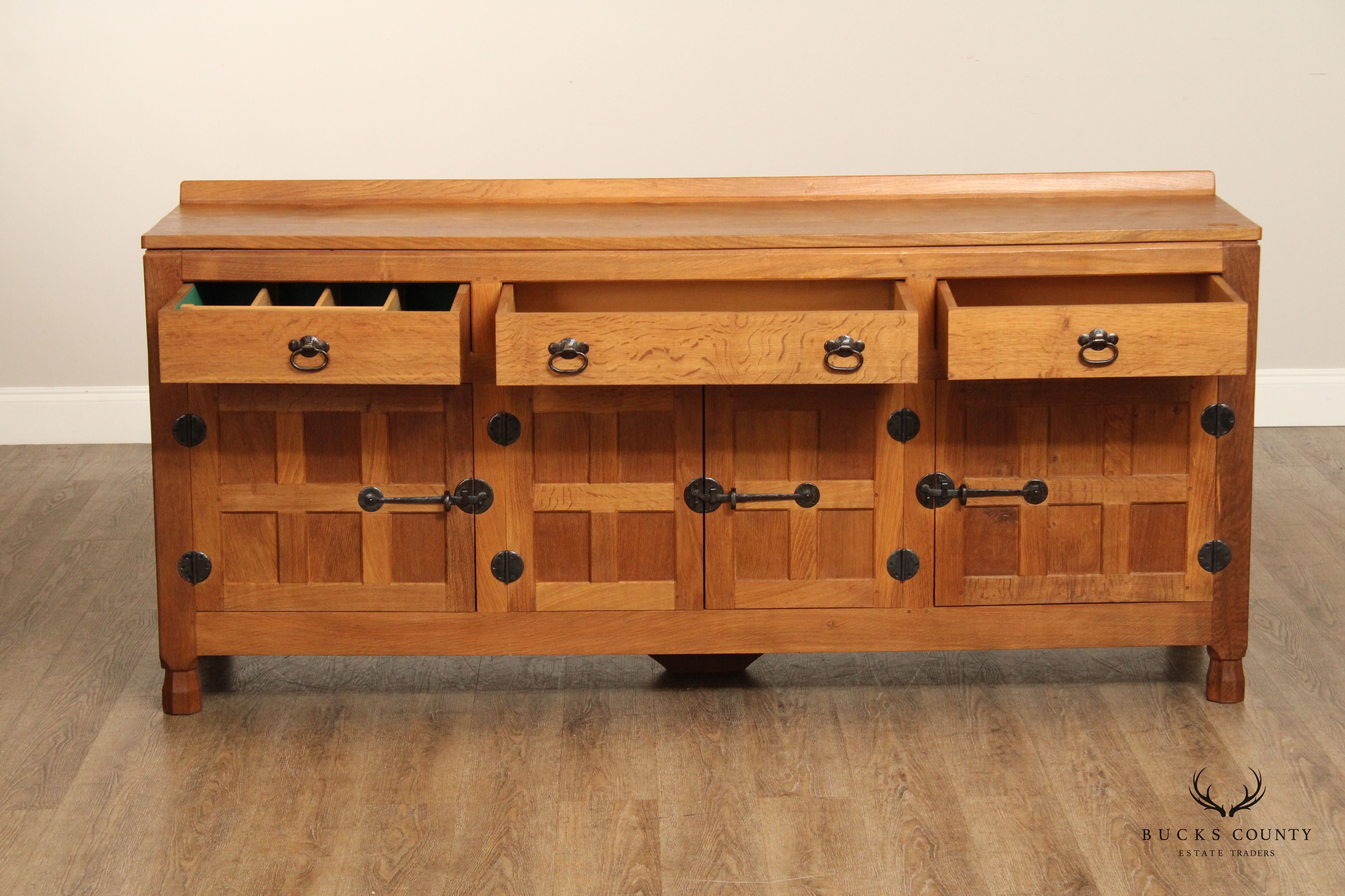 Derek Slater Fishman Arts & Crafts Style Oak Buffet Sideboard