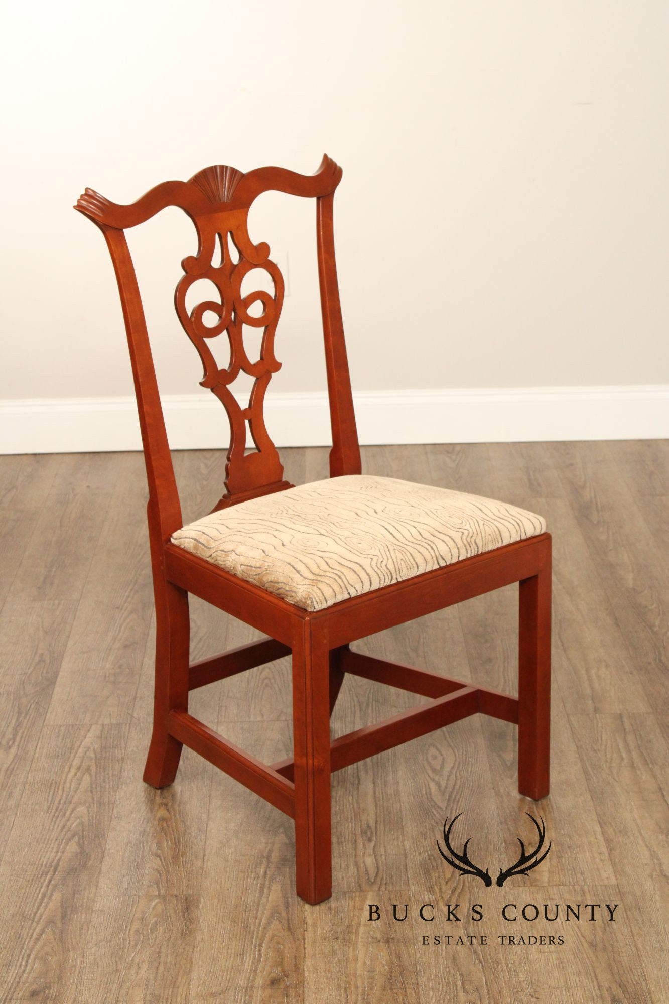 Eldred Wheeler Chippendale Style Set of Eight Cherry Dining Chairs