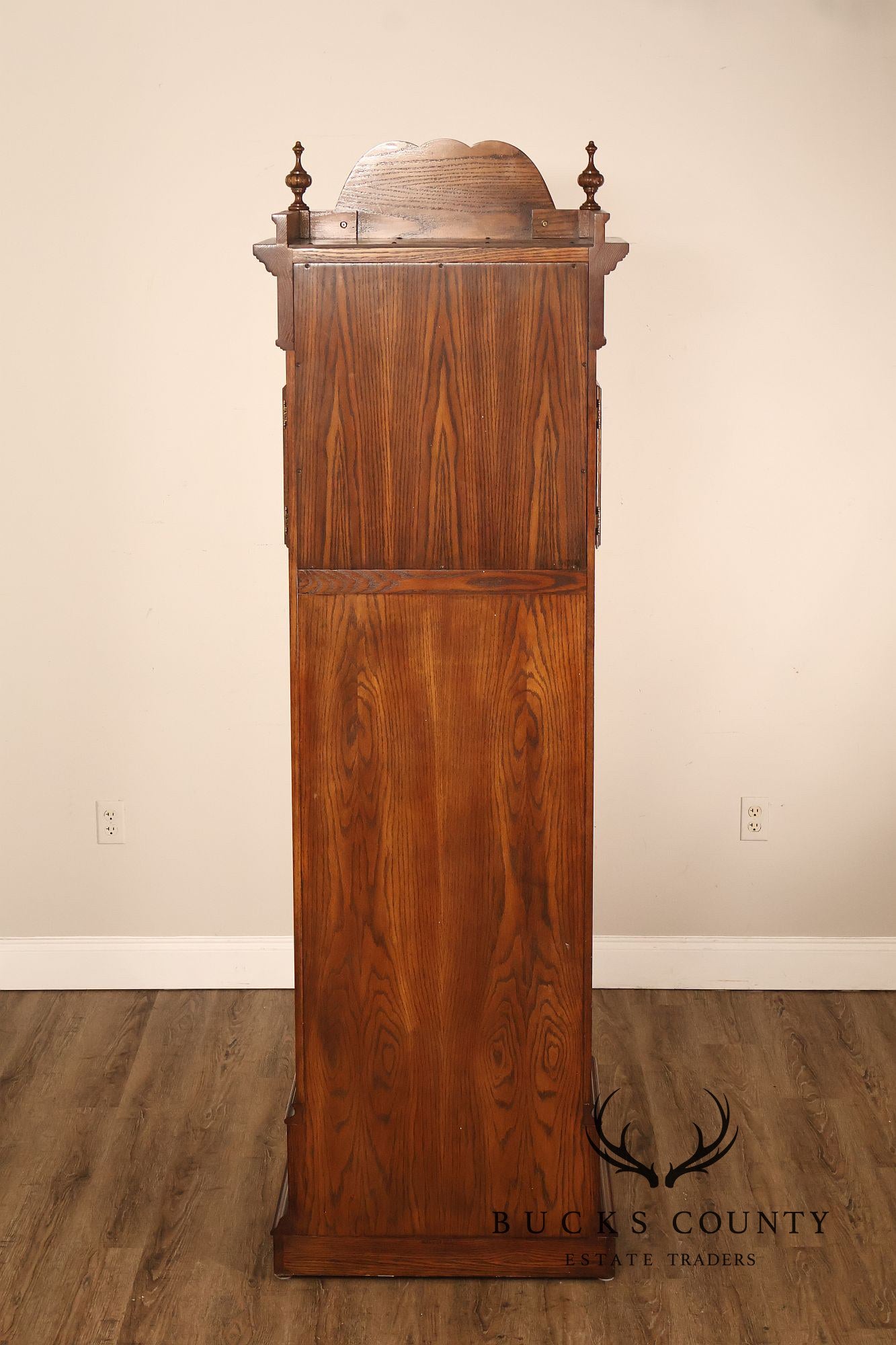 Sligh Traditional Oak Triple Chime Grandfather Clock With Moon Phase Dial