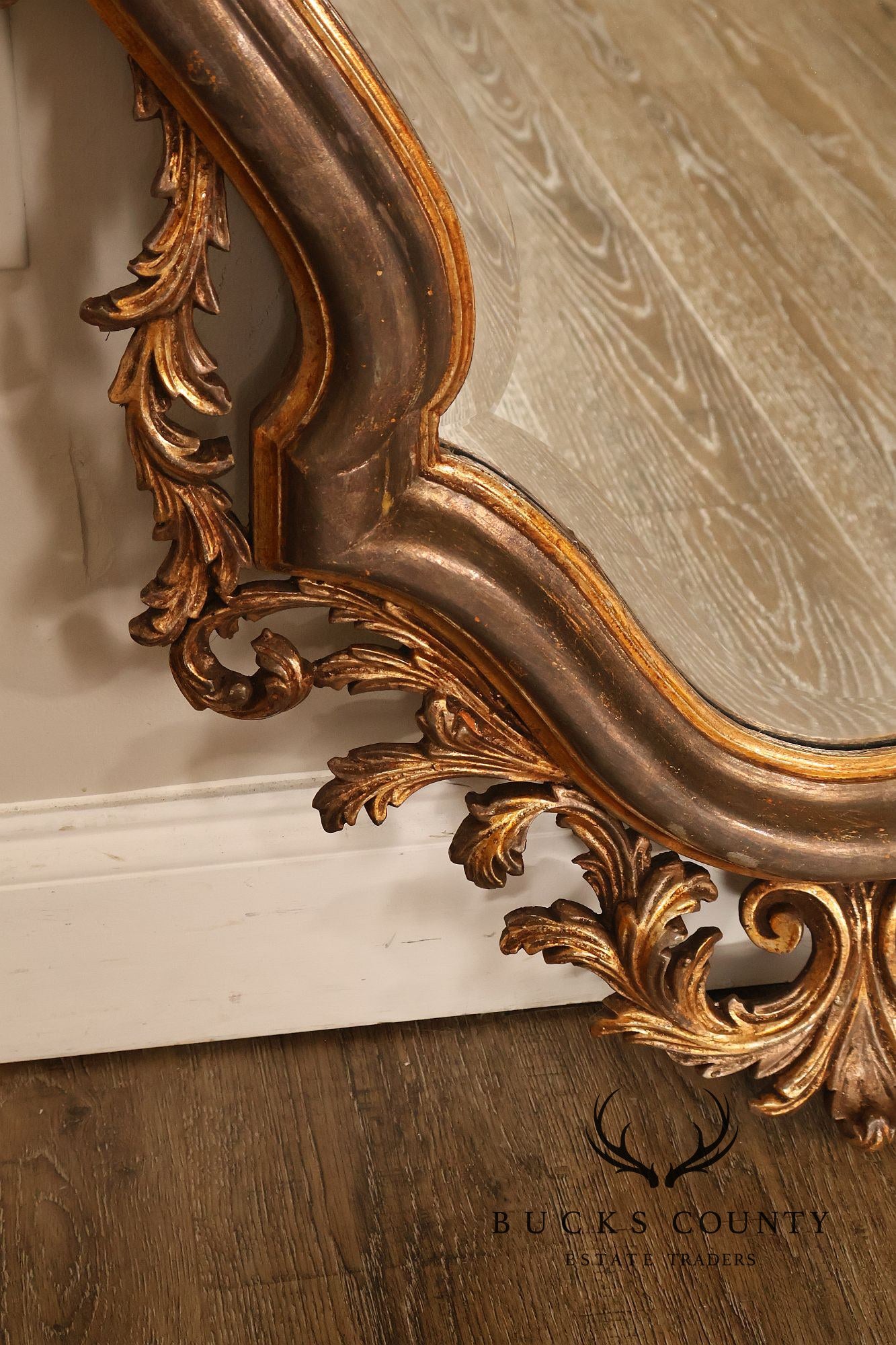 LaBarge Italian Rococo Style Giltwood Wall Mirror
