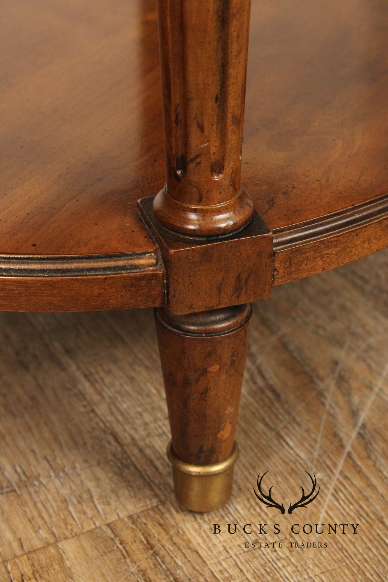 Heritage French Louis XVI Style Walnut Oval Side Table