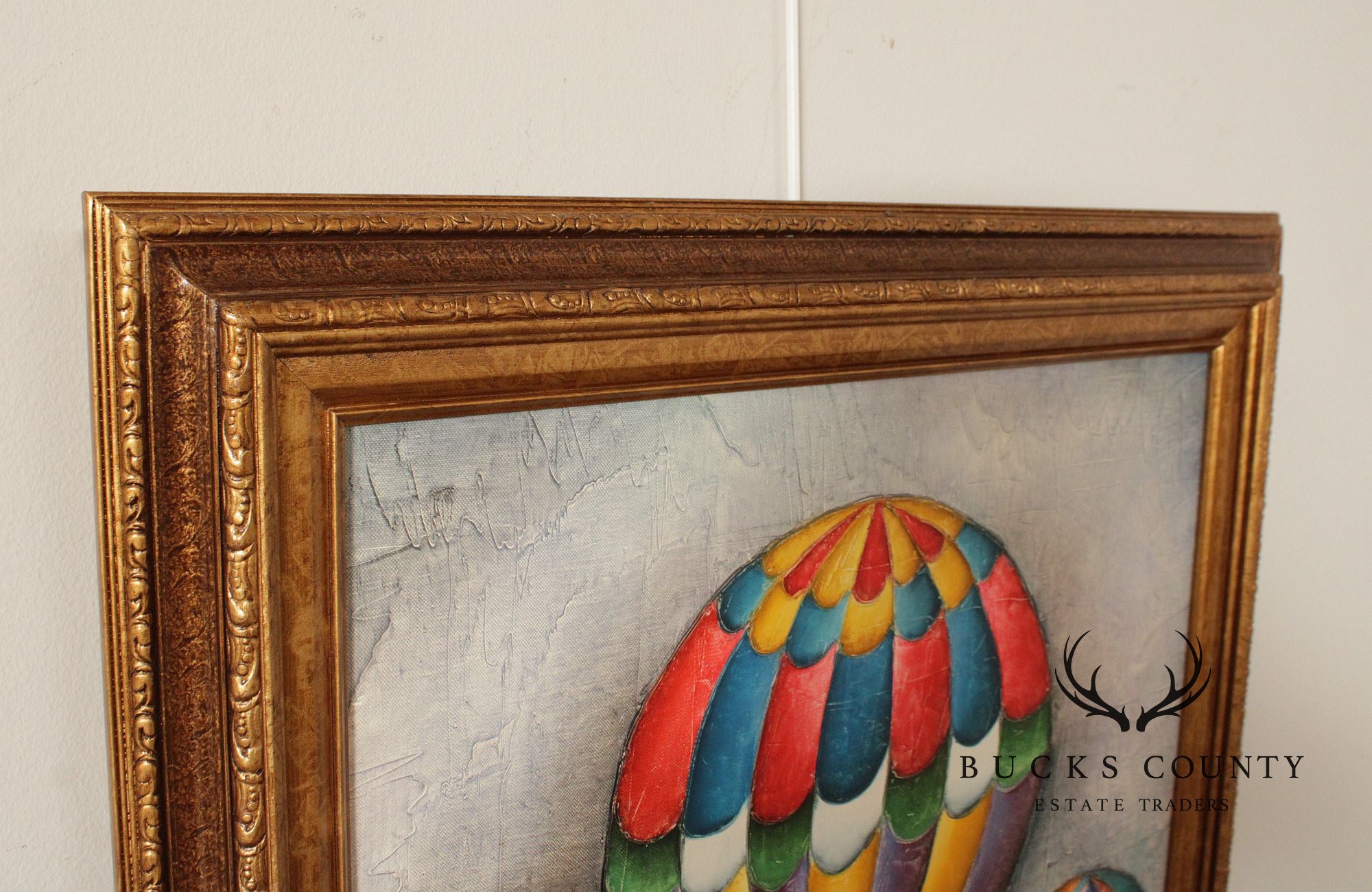 J. Roy Baz Framed Oil Painting, Hot Air Balloons