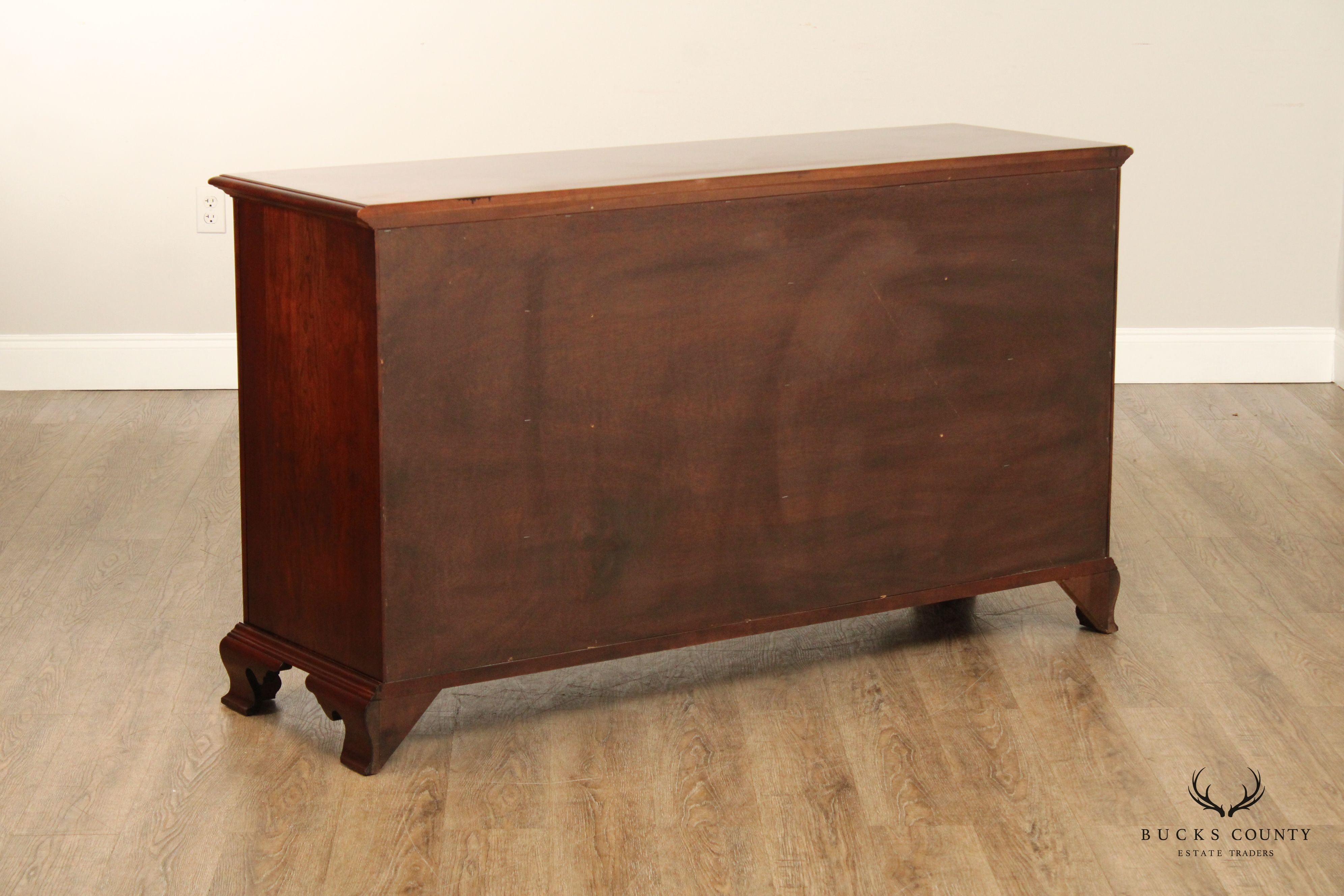 NATHAN HALE SOLID CHERRY CHIPPENDALE STYLE 8 DRAWER DRESSER