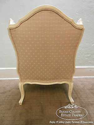 Custom Wide Seat French Louis XV Wing Chair Fauteuil