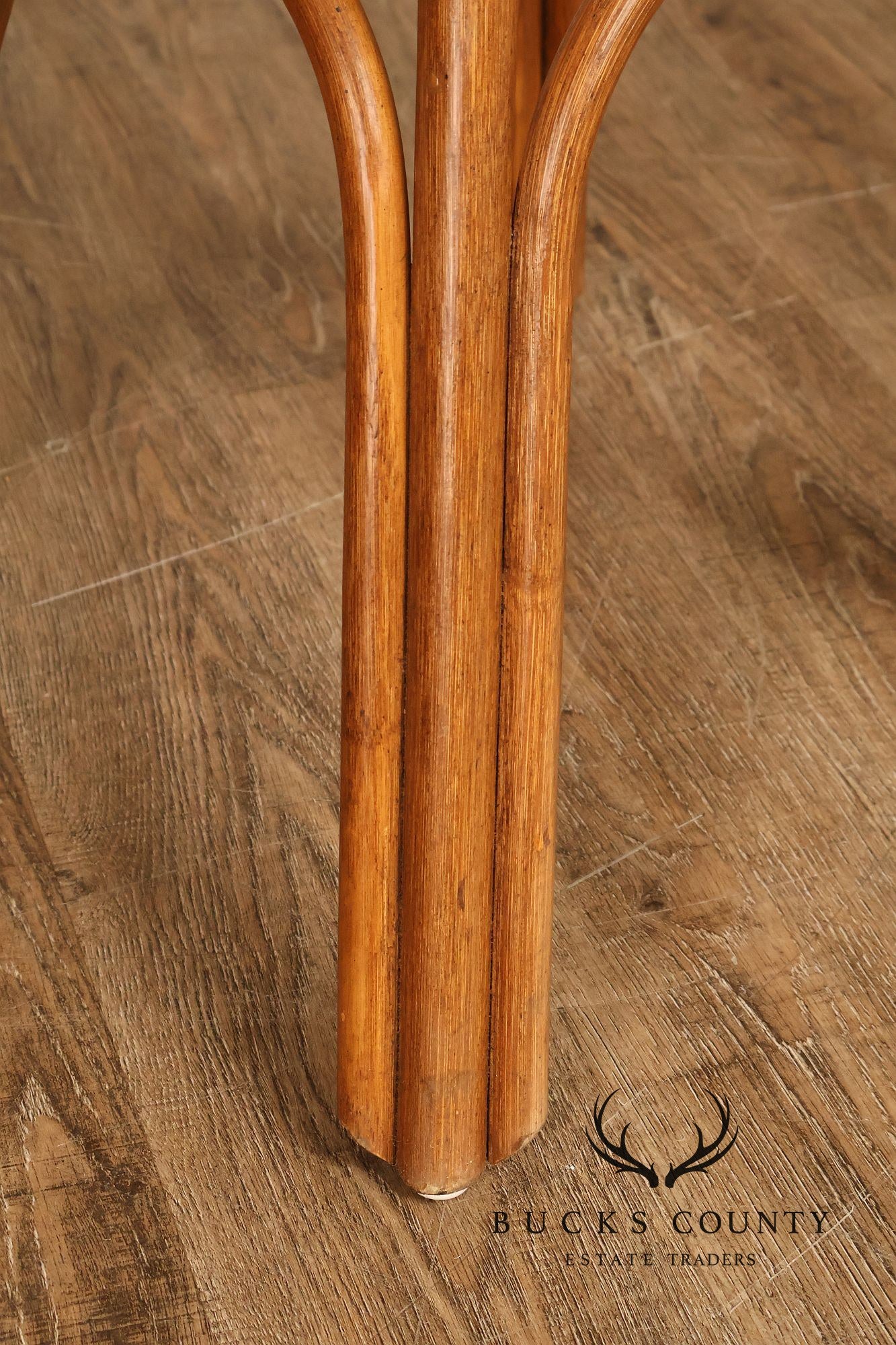 Boho Chic Round Glass Top Rattan Bistro Table