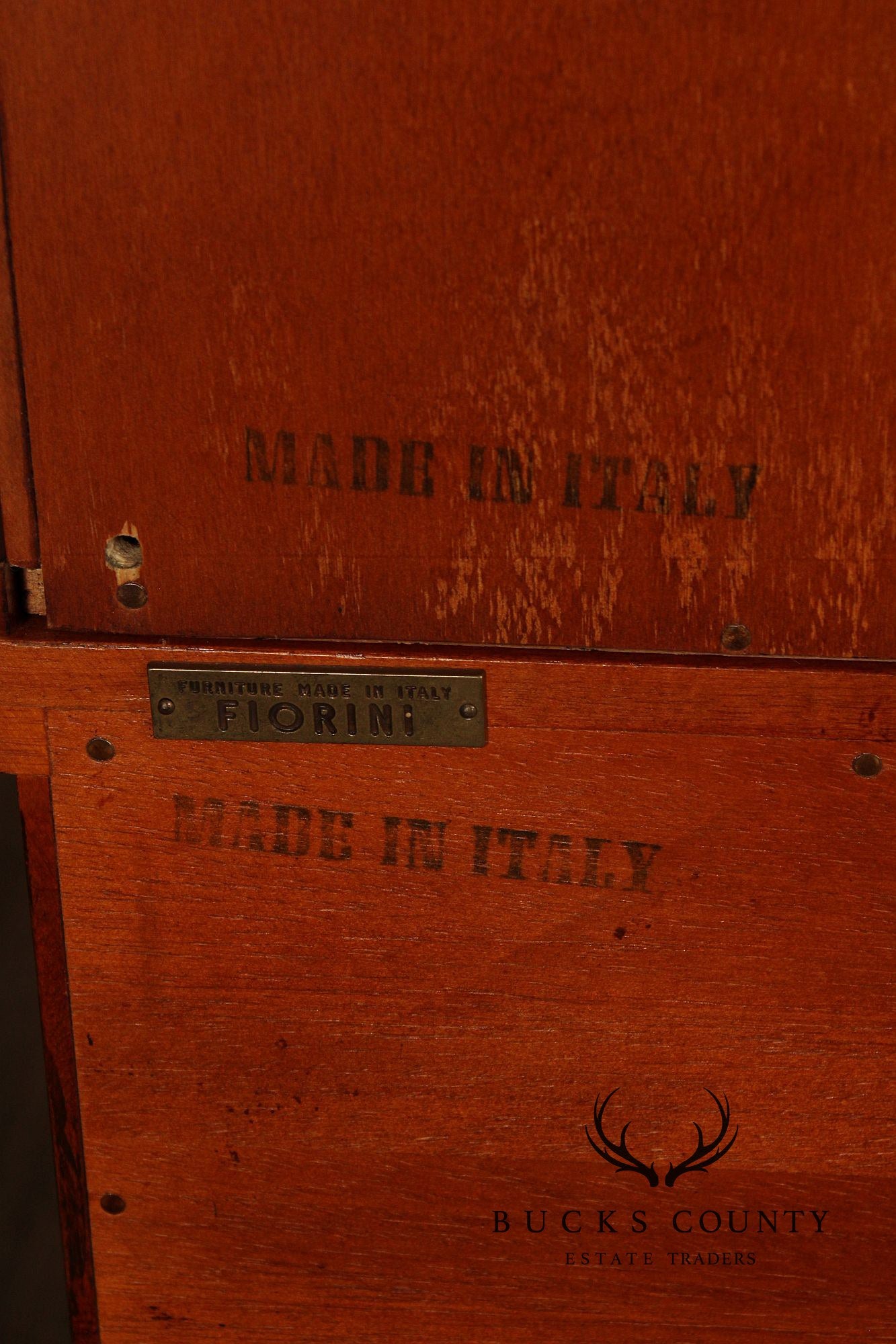 Italian Fiorini Two-Part Bookcase Library Cabinet