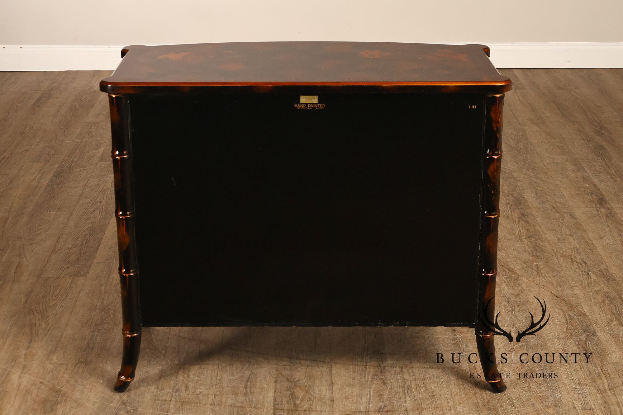 Maitland Smith Chinoiserie Bow Front Chest of Drawers