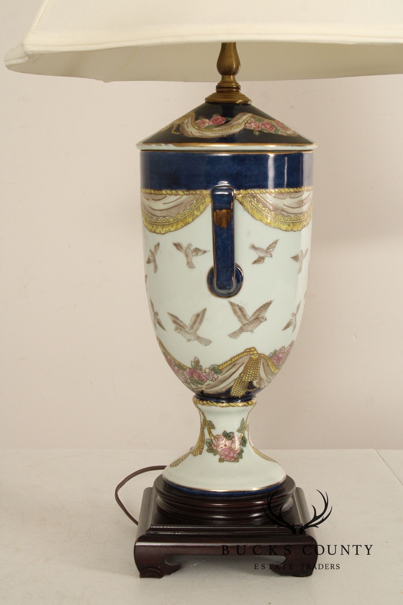 Bradburn Gallery Enameled Porcelain Urn Form Table Lamp