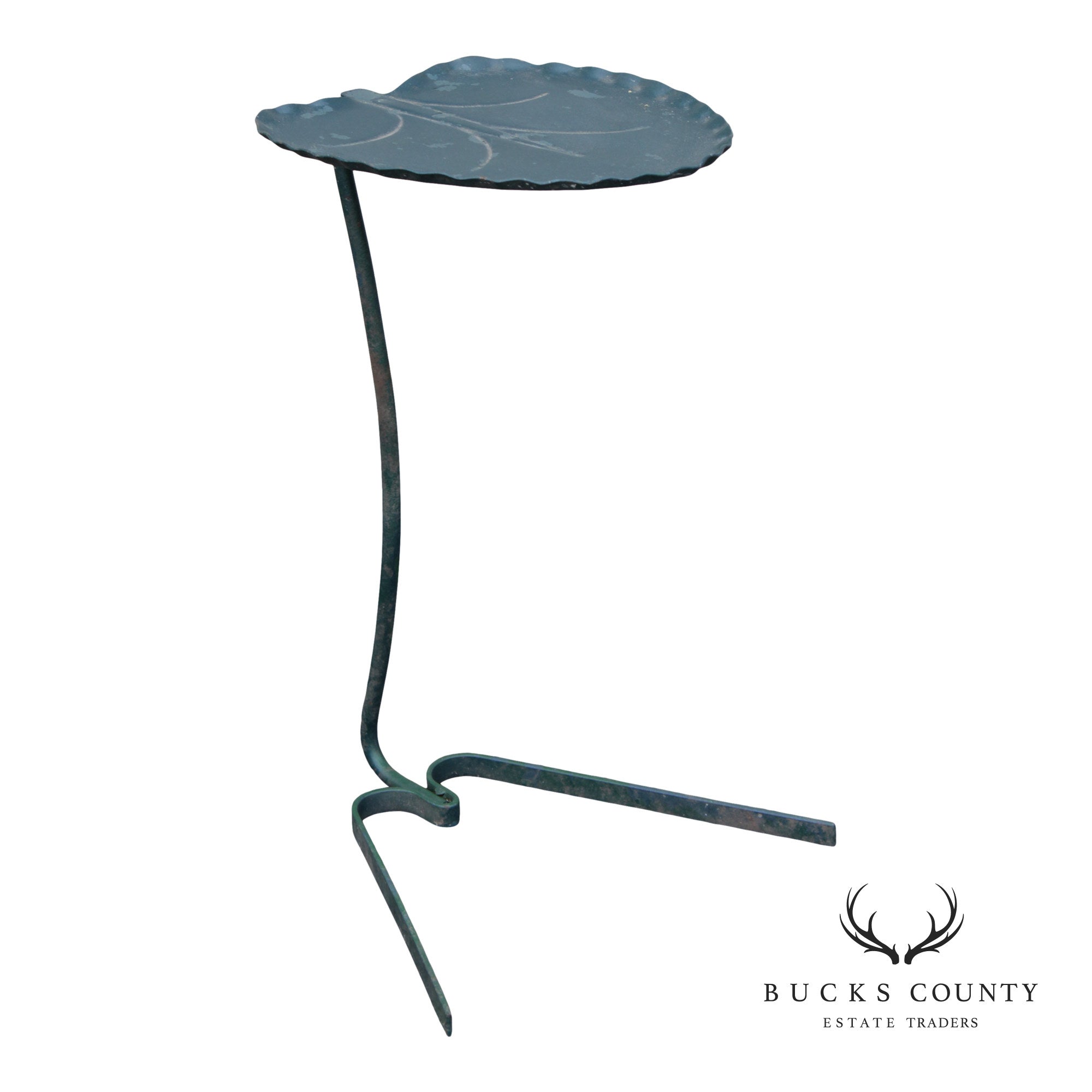 Vintage Salterini Lily Pad Leaf Wrought Iron Garden Table