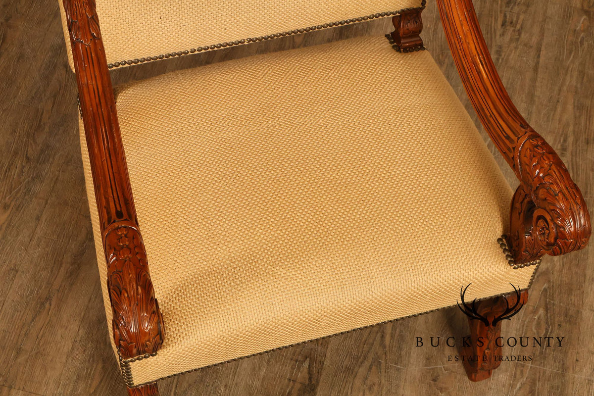 Alfonso Marina French Louis XIII Style Pair of Armchairs