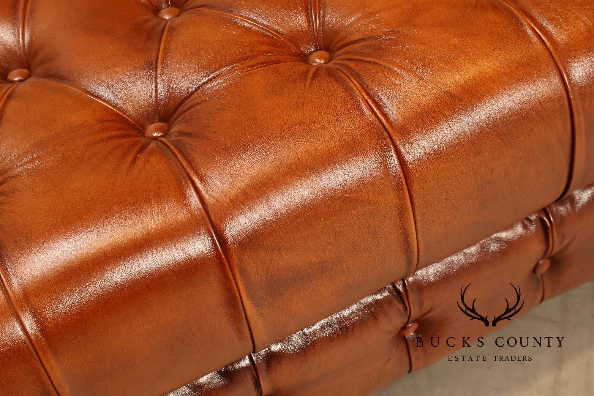 Chesterfield Style Brown Leather Sofa