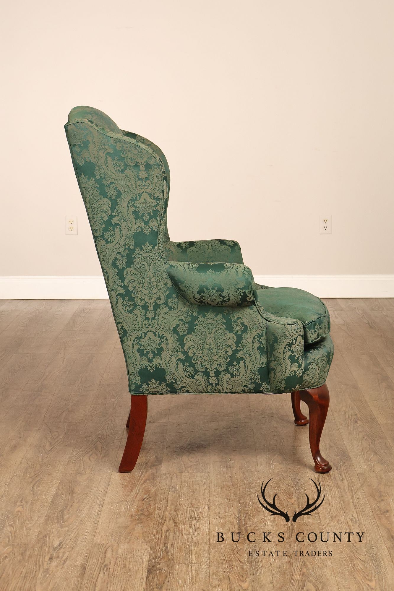 Highland House Queen Anne Style Pair Of Wingback Chairs