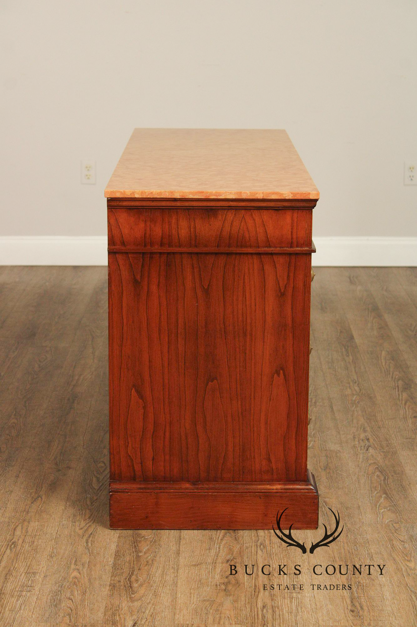 Italian Walnut Marble Top Double Dresser