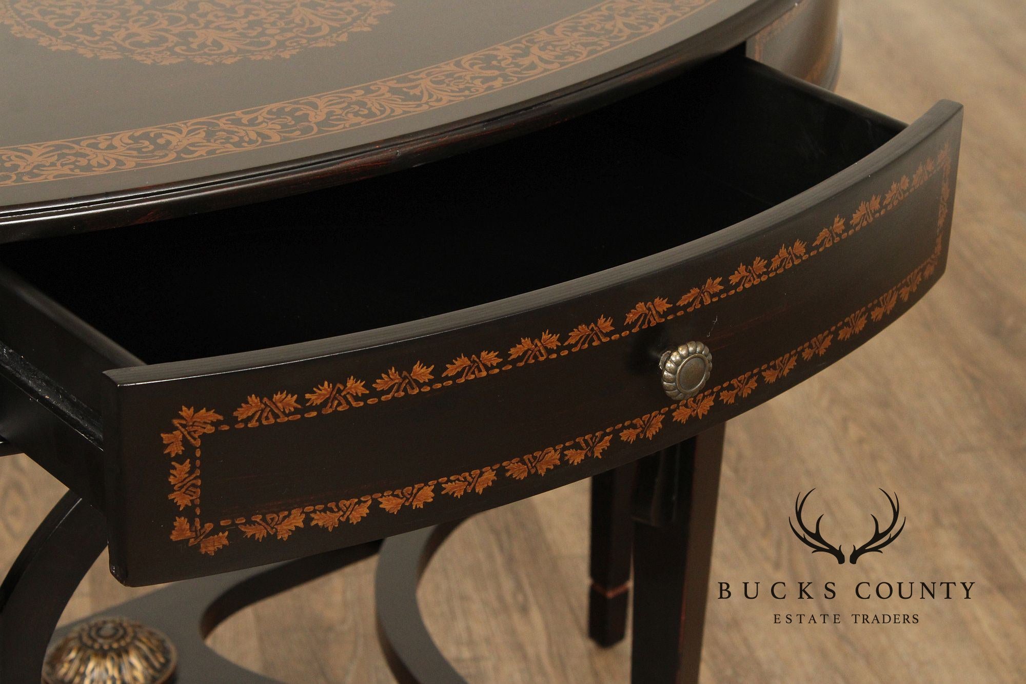 French Regency Style Ebonized Console Table