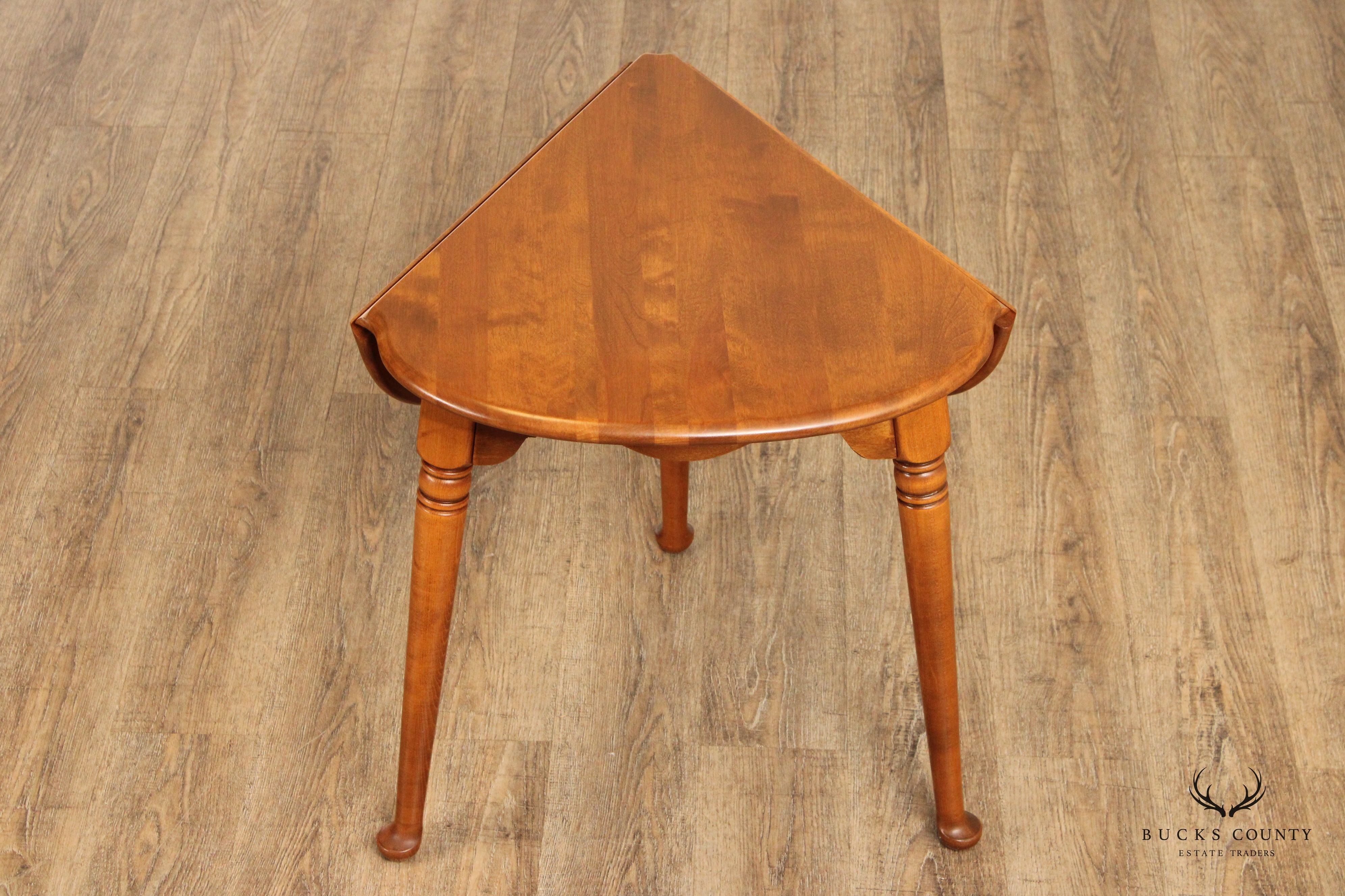 Ethan Allen American Traditional Maple Pair Drop Leaf Corner Tables