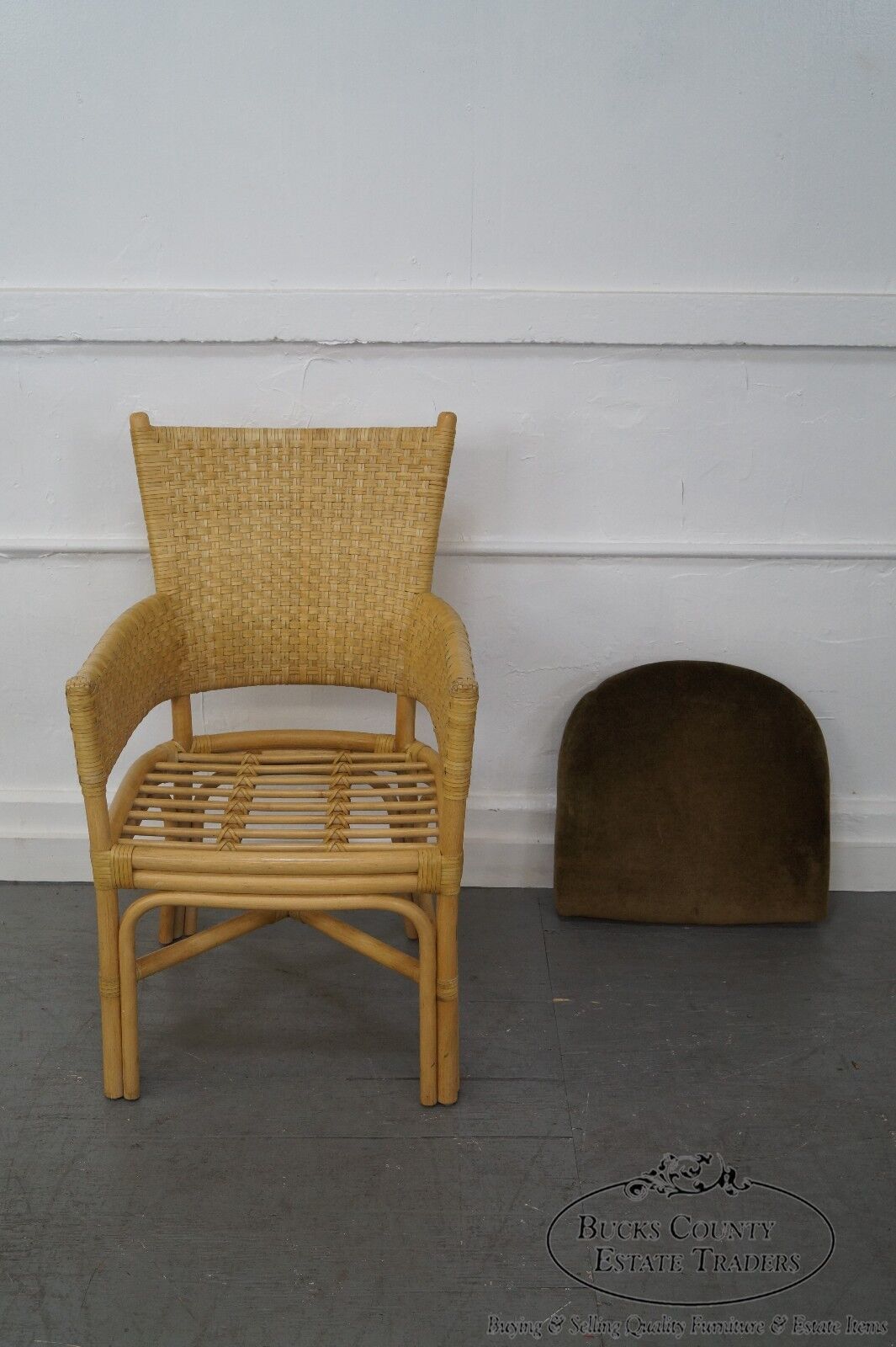 Quality Rattan & Woven Leather Arm Chair