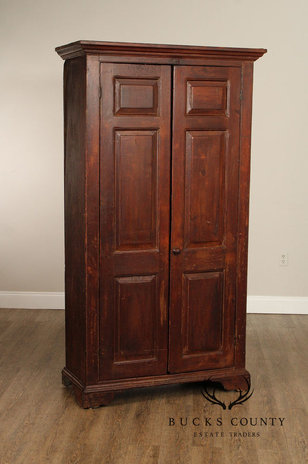 Antique Pine Two-Door Pantry or Storage Cupboard