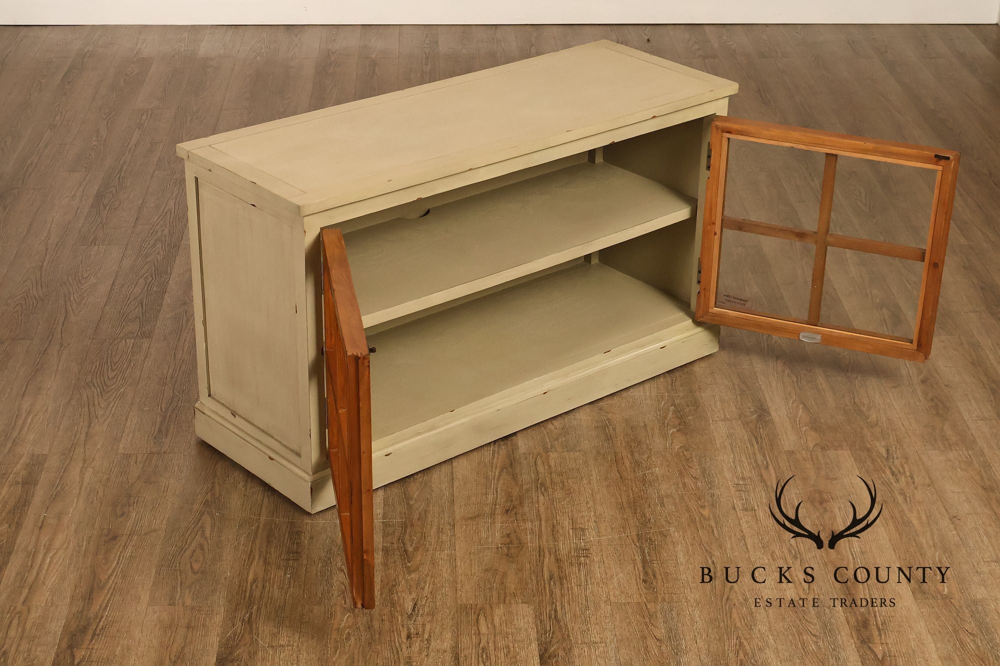 Pier 1 Imports Painted Farmhouse Style Two Tone Media Console