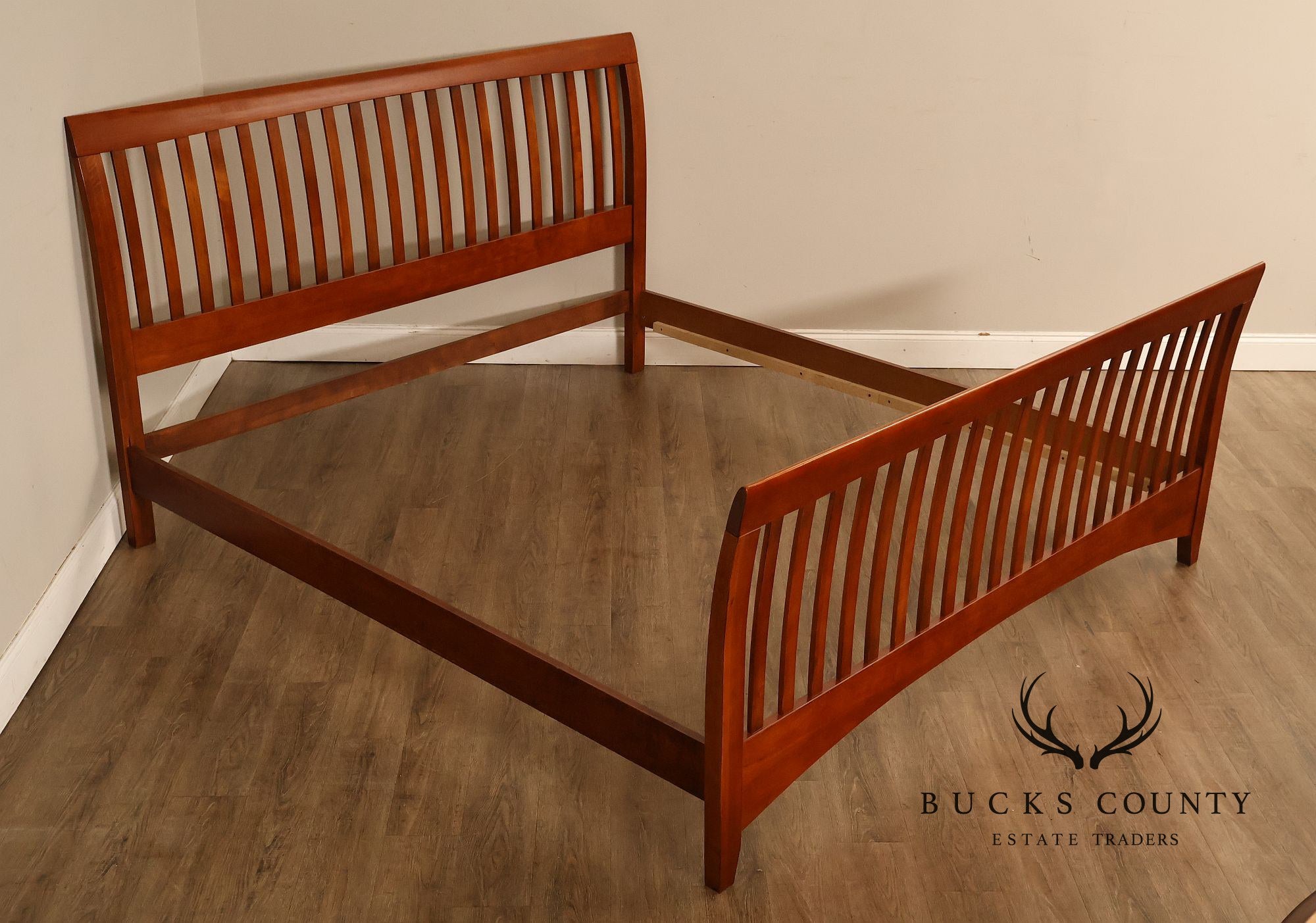 Kincaid Furniture Mission Style Cherry Slatted  King Size Sleigh Bed
