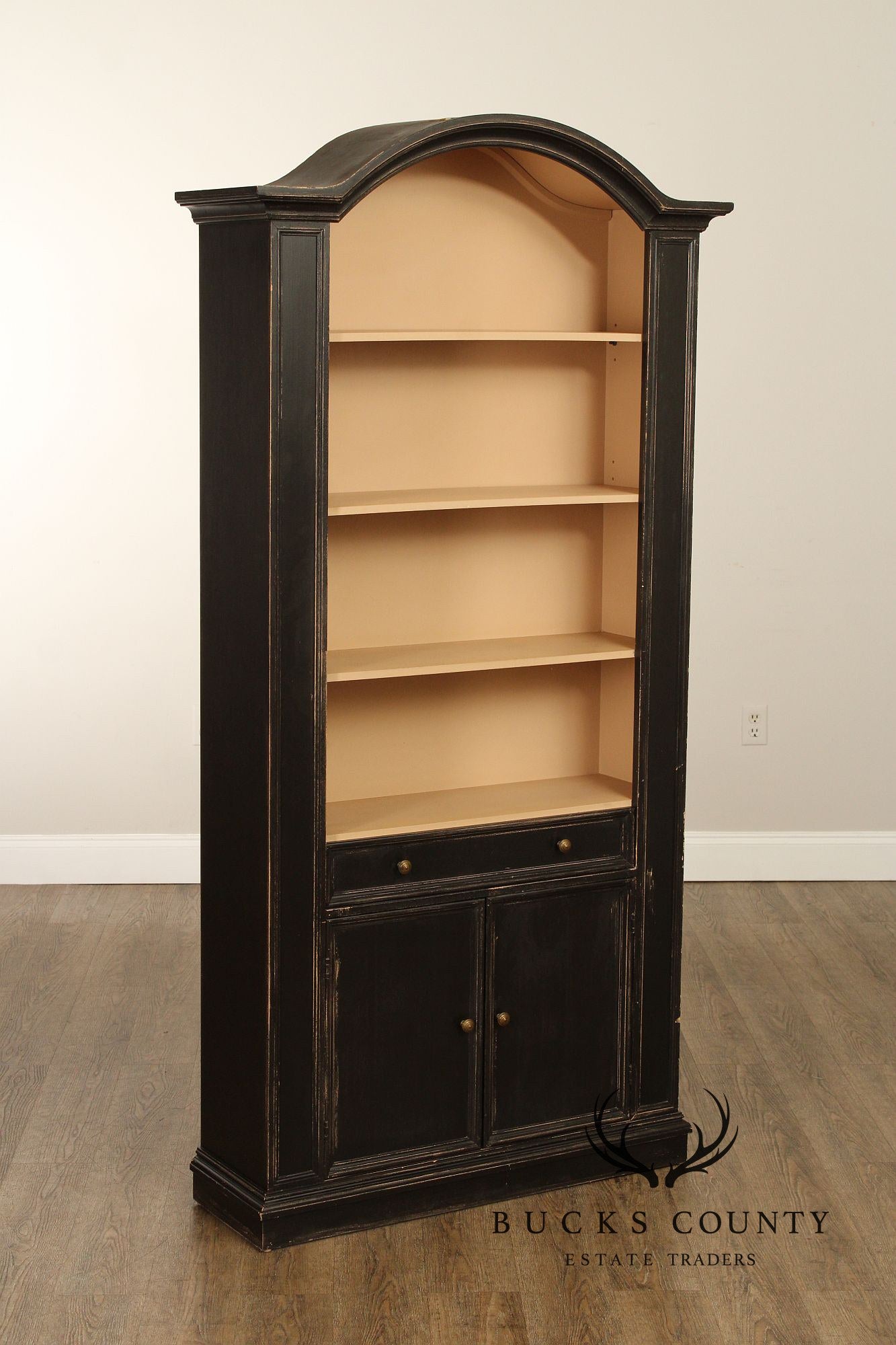 Farmhouse Style Distress Painted Open Bookshelf