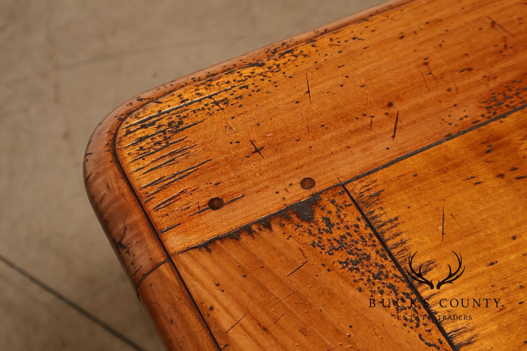 French Provincial Style Distressed Wood Extendable Dining Table