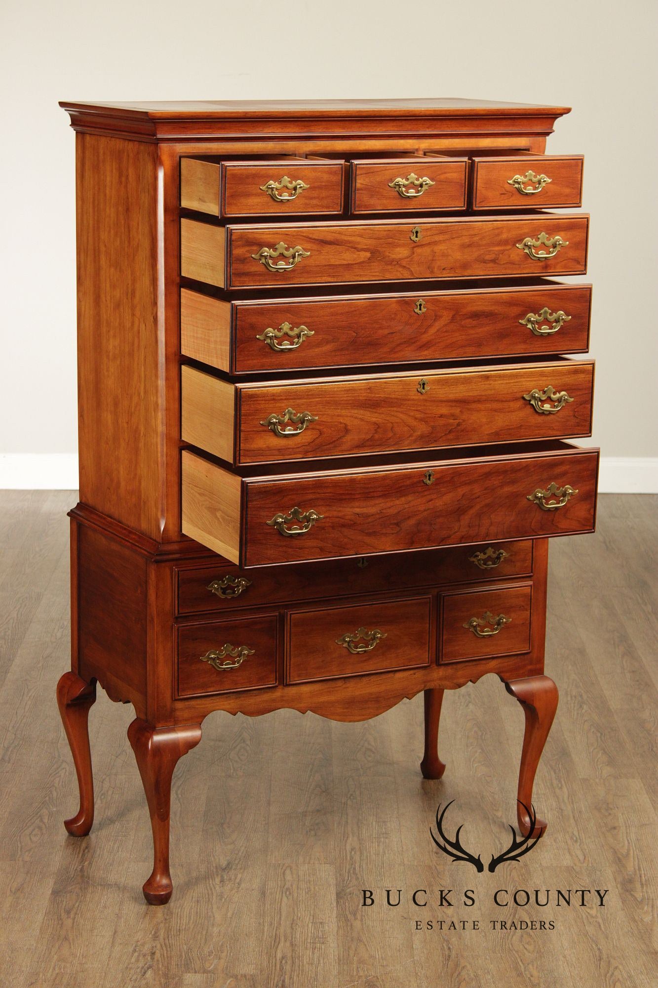 Statton Trutype Queen Anne Style Vintage Cherry Highboy