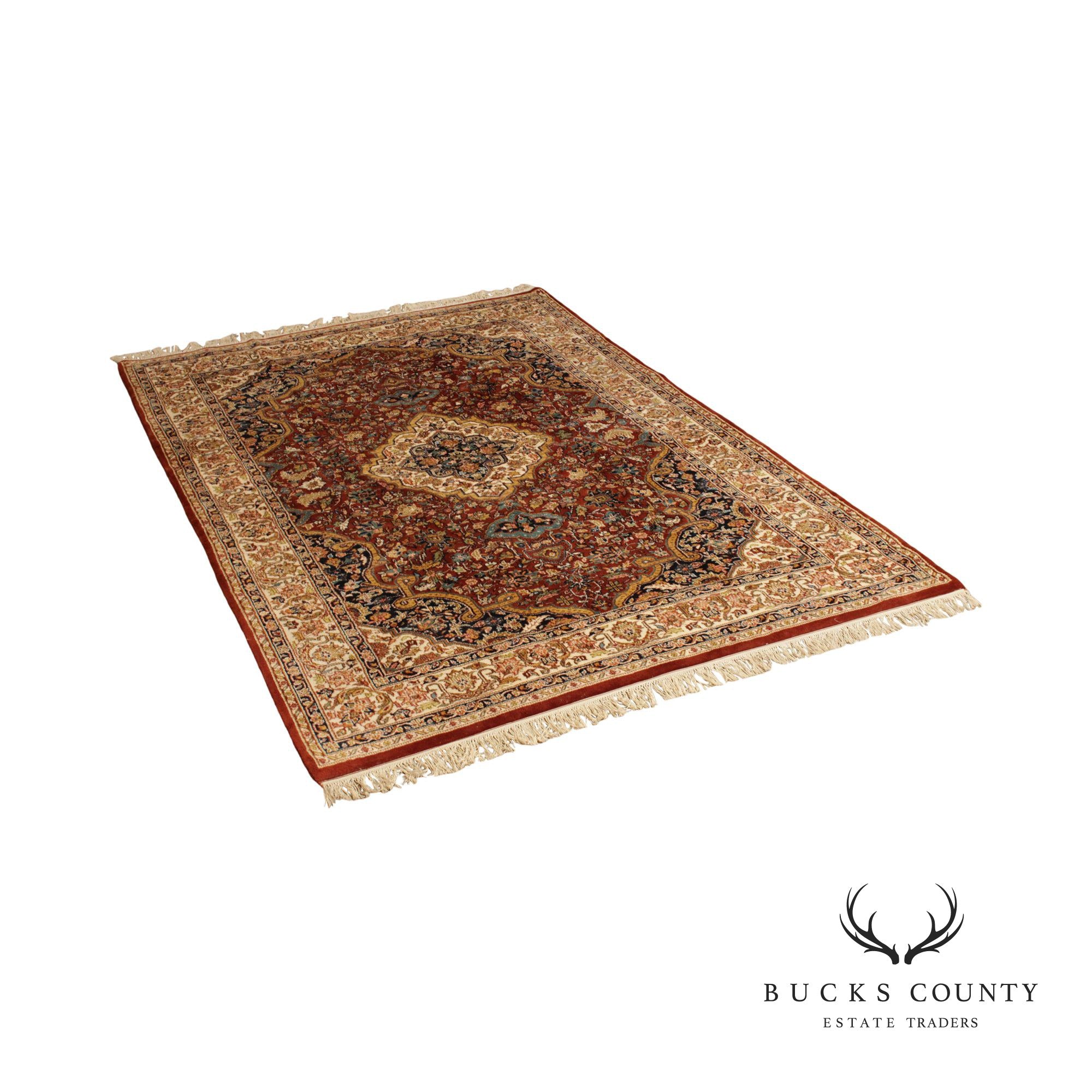 Persian Isfahan Wool Area Rug, 9' x 6'