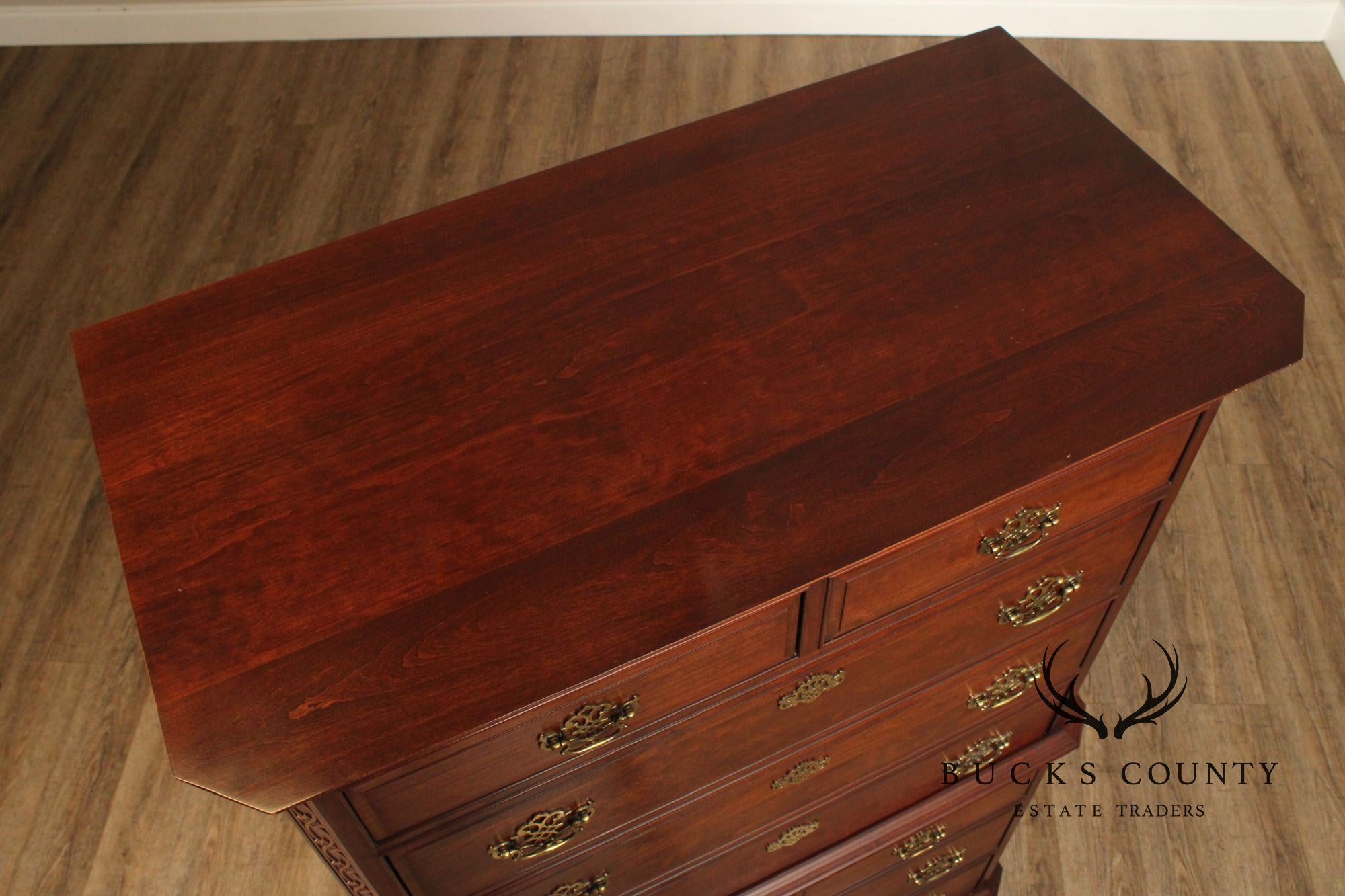 Pennsylvania House Chippendale Style Cherry Chest on Chest