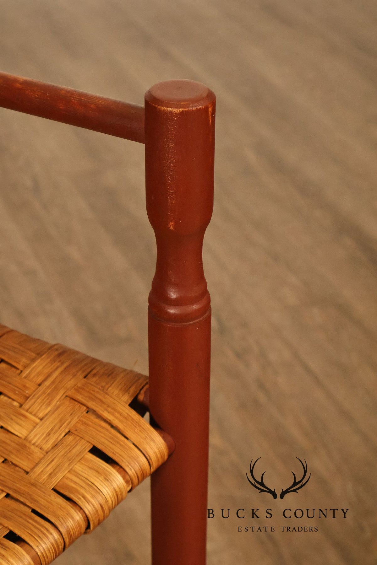 Shaker Style Pair of Rush Seat Counter Stools