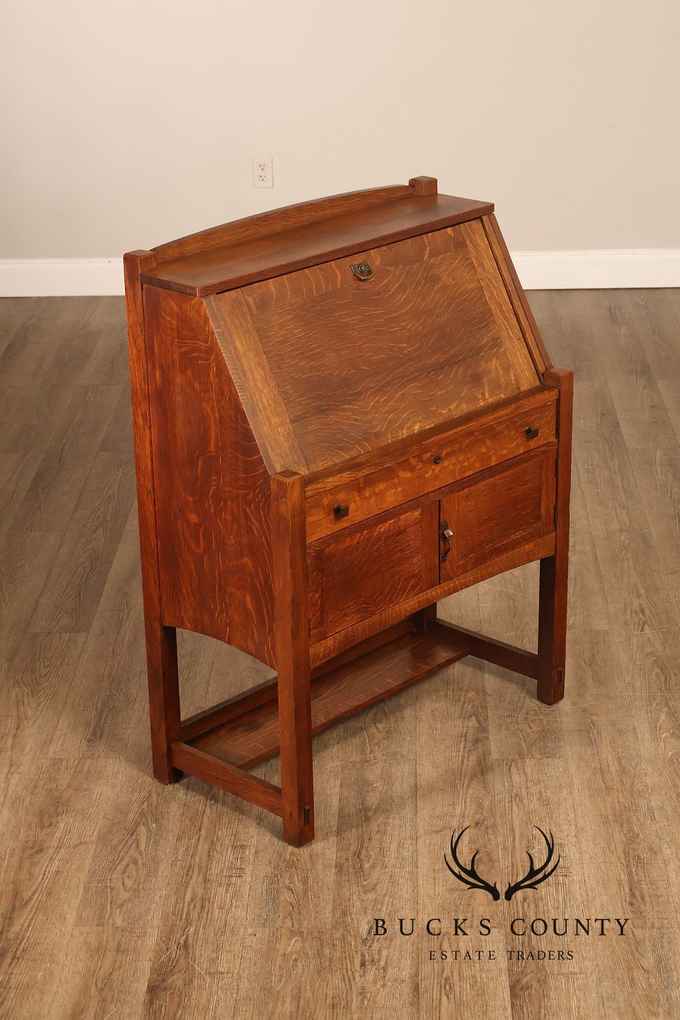 Limbert Arts And Crafts Antique Oak Slant Drop Front Writing Desk