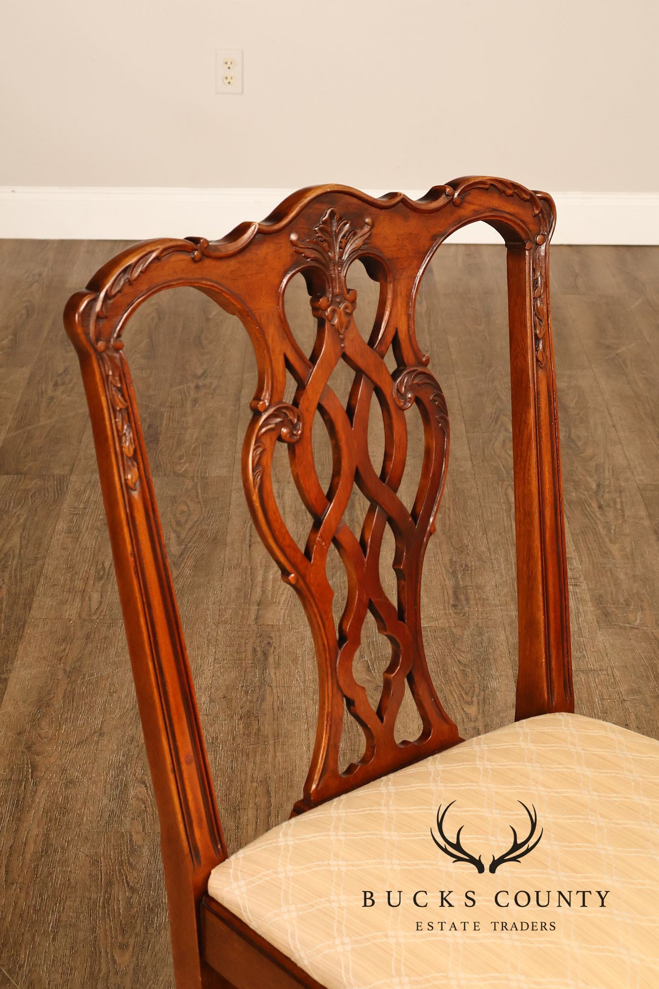 EJ Victor Set Of Six Chippendale Style Mahogany Dining Chairs