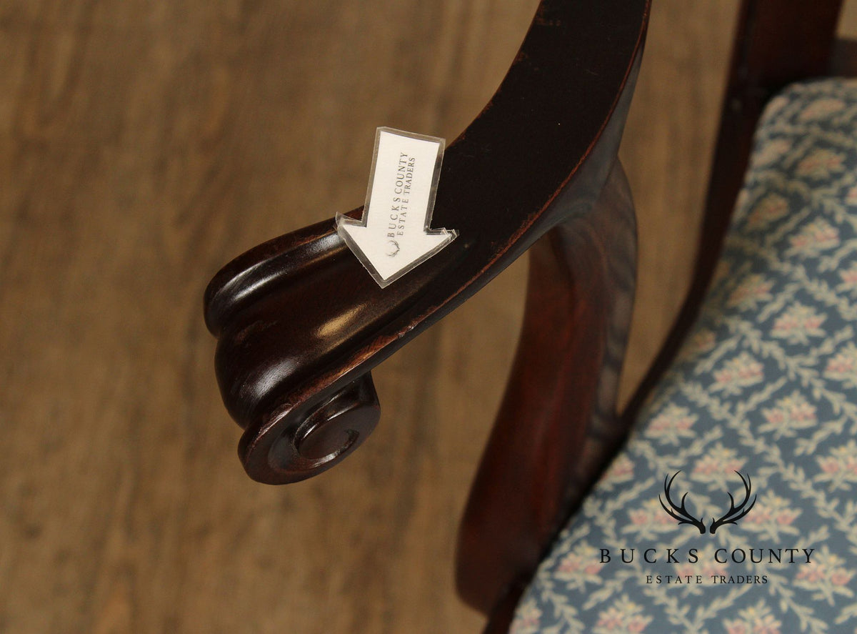 Stickley Queen Anne Style Set of Eight Mahogany Dining Chairs