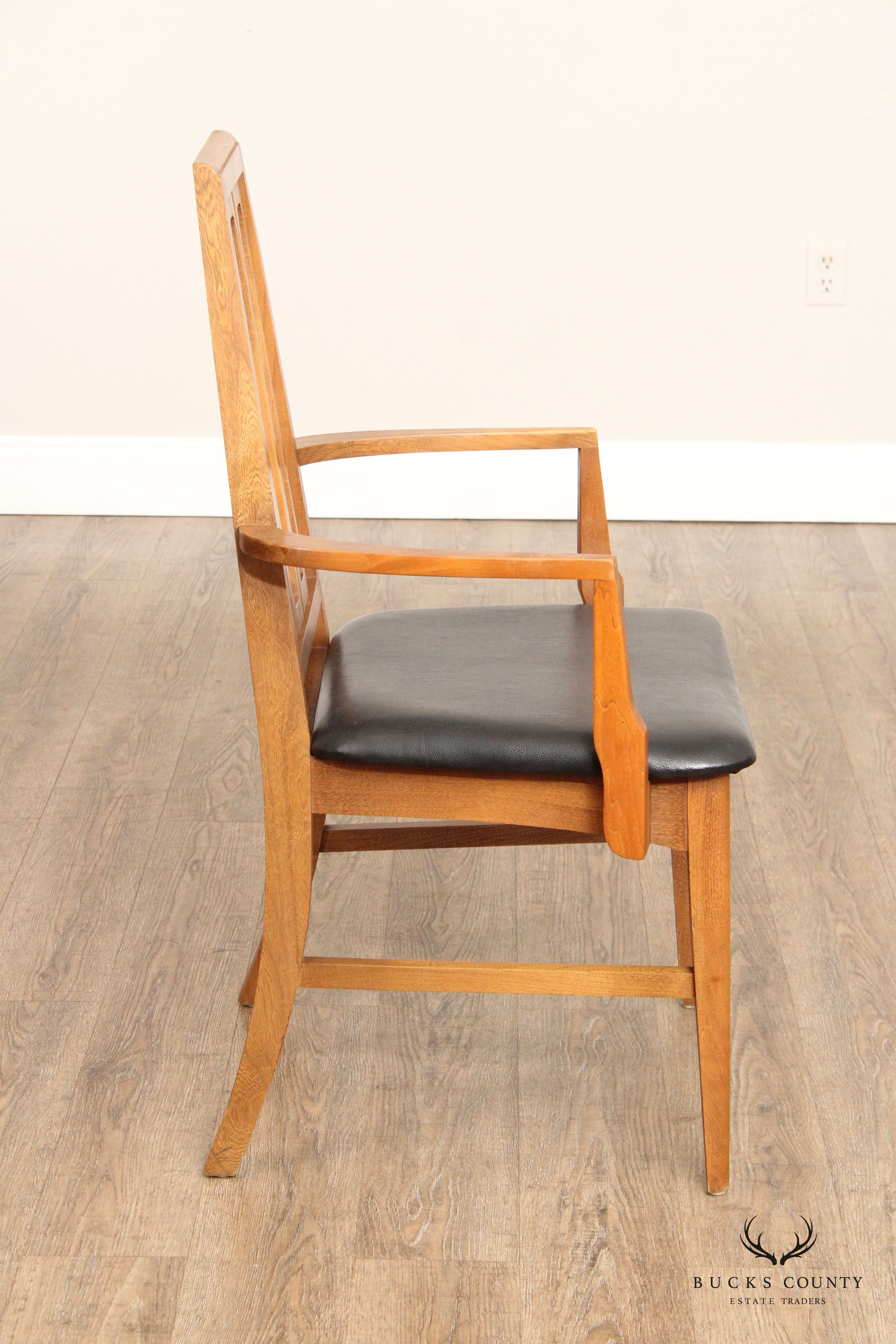 Young Manufacturing Co. Mid Century Modern Set of Six Walnut Dining Chairs