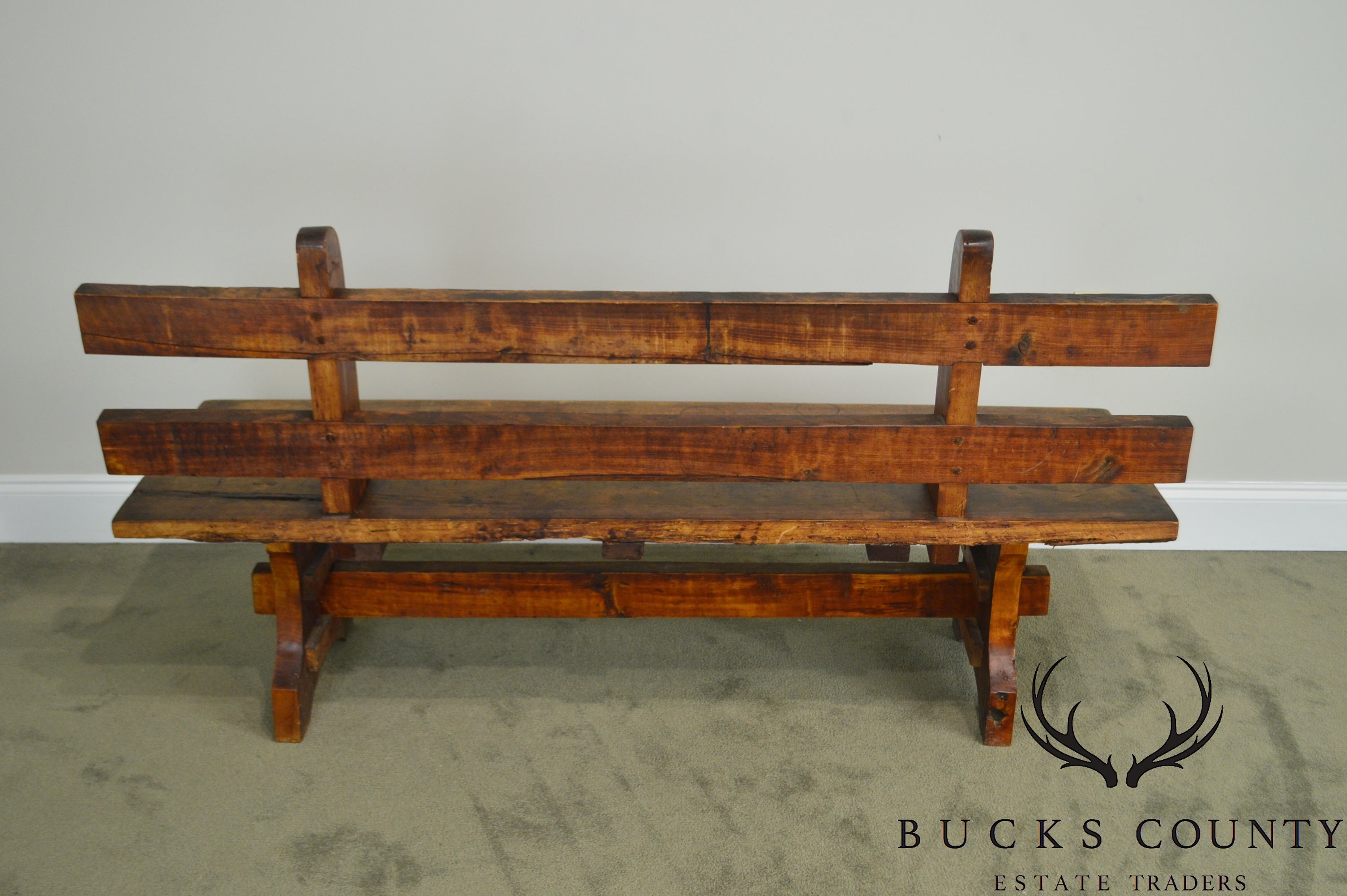 Antique Rustic Arts & Crafts Bench Settee