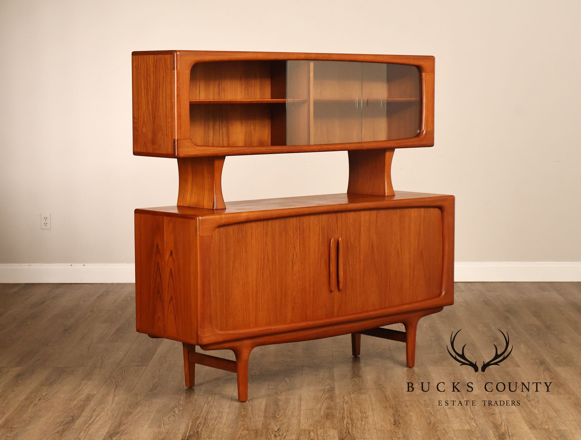 Danish Modern Falster Furniture Teak China Cabinet Credenza