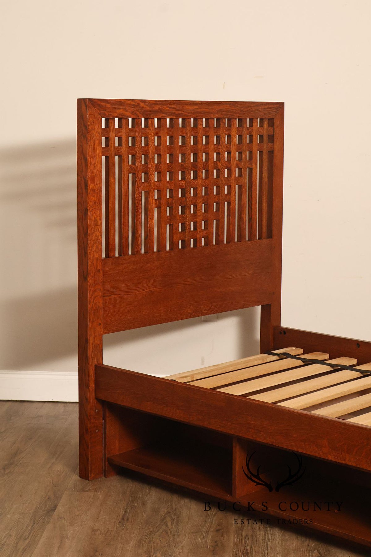 Stickley Antiquities Collection Mission Oak Twin Storage Bed