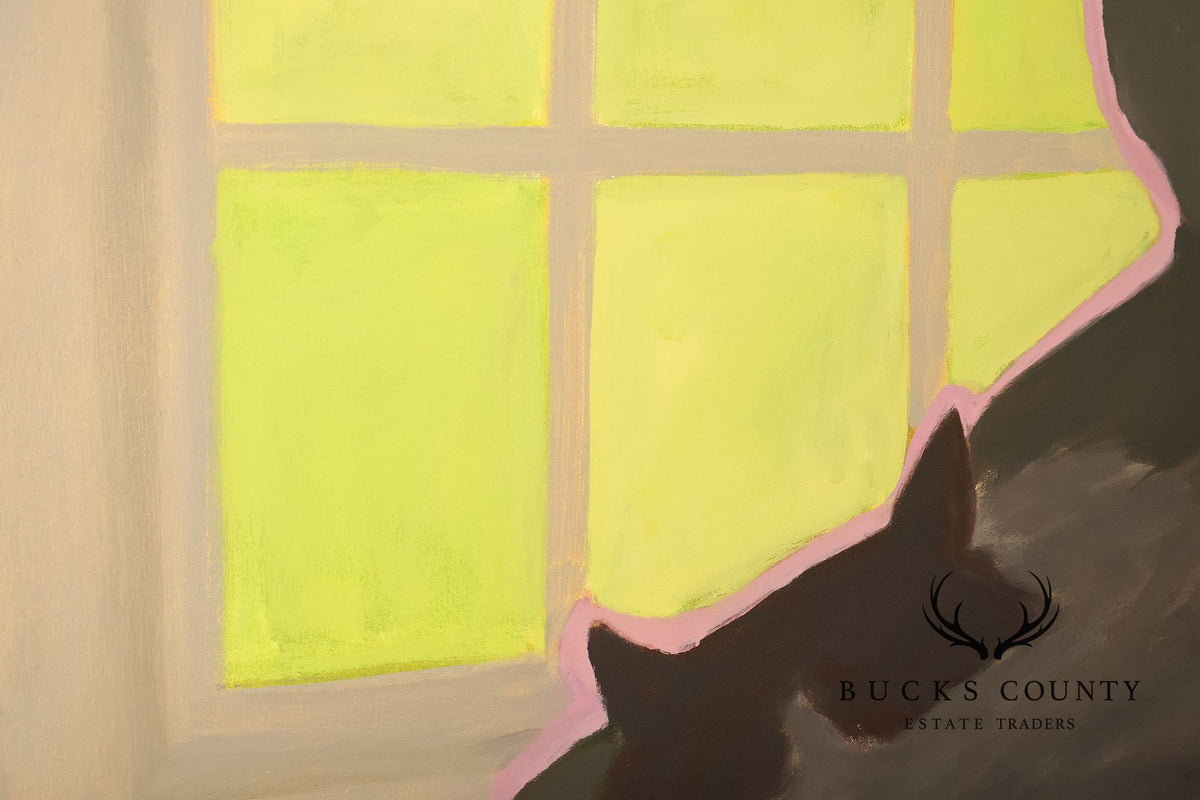 Anne Cooper Dobbins Oil Painting, Figure with Cat