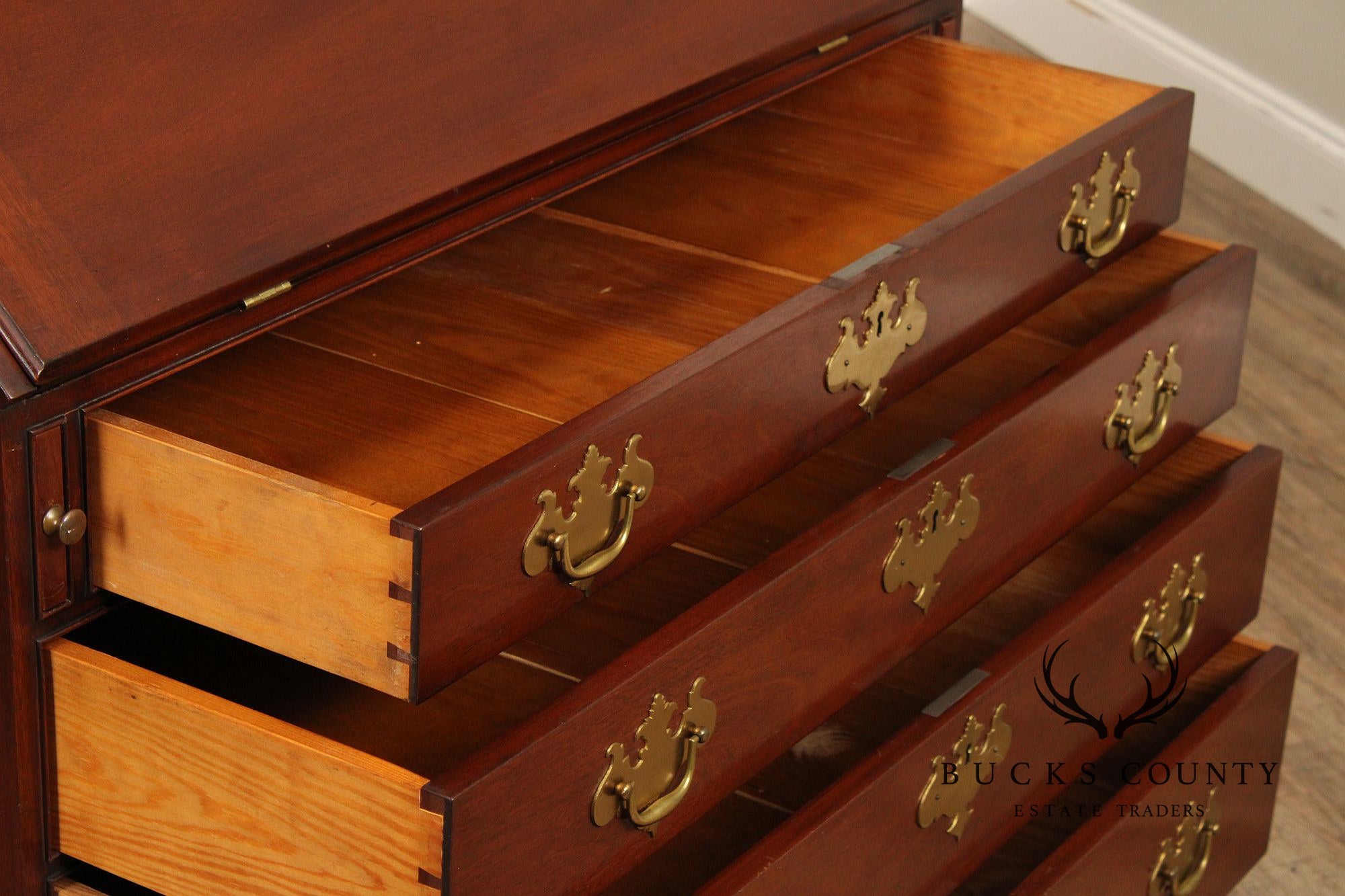 Kittinger Colonial Williamsburg Mahogany Slant Front Secretary Desk