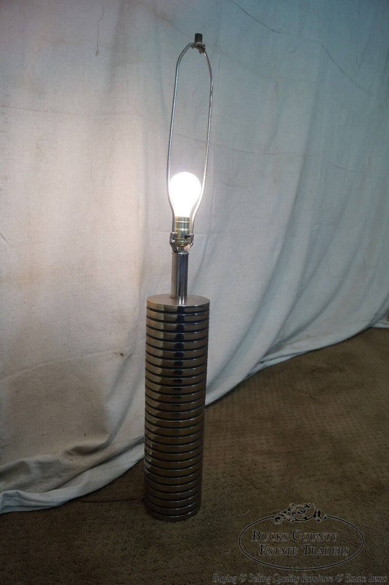 Quality Mid Century Chrome Cylinder Table Lamp