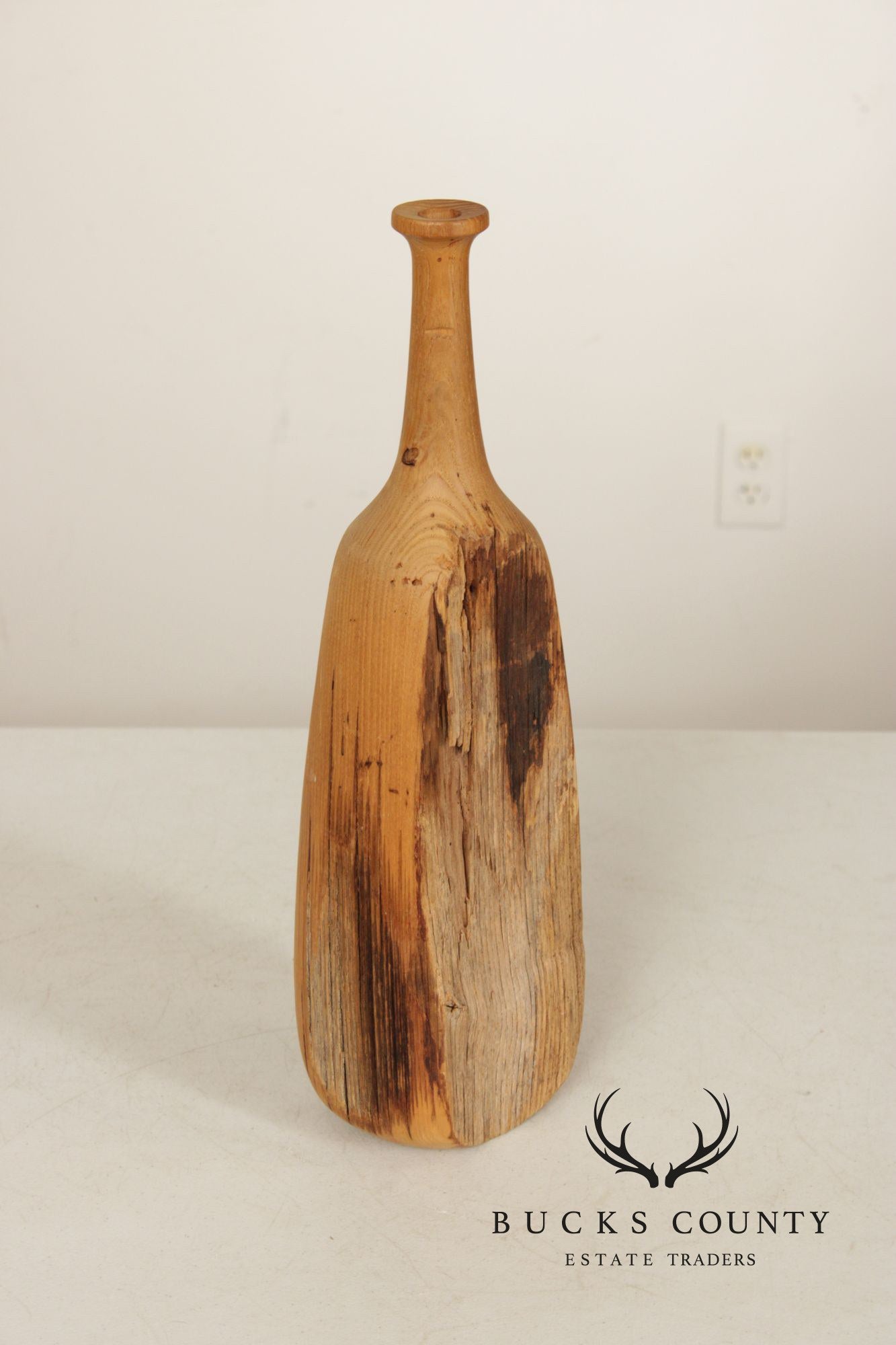 Vintage Set of Three Carved Wood Bottles
