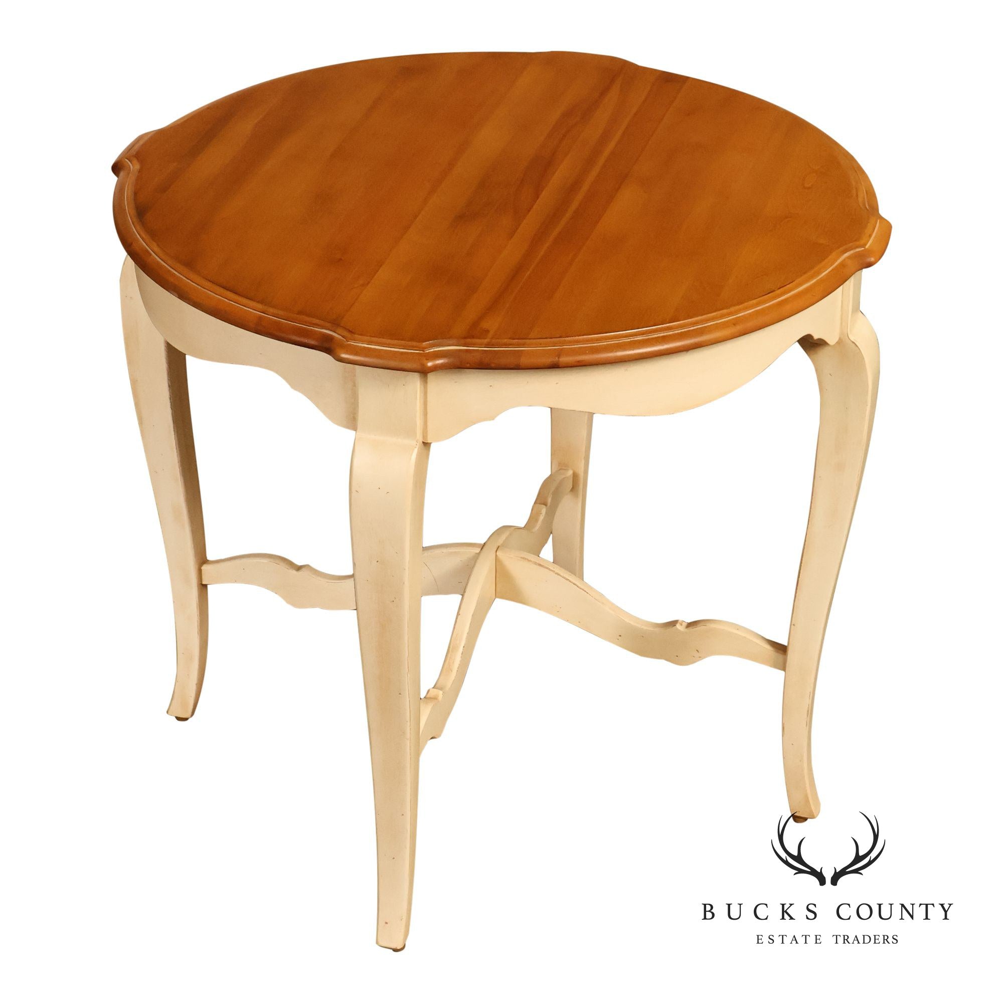 Ethan Allen 'Country French' Cream-Painted Side Table