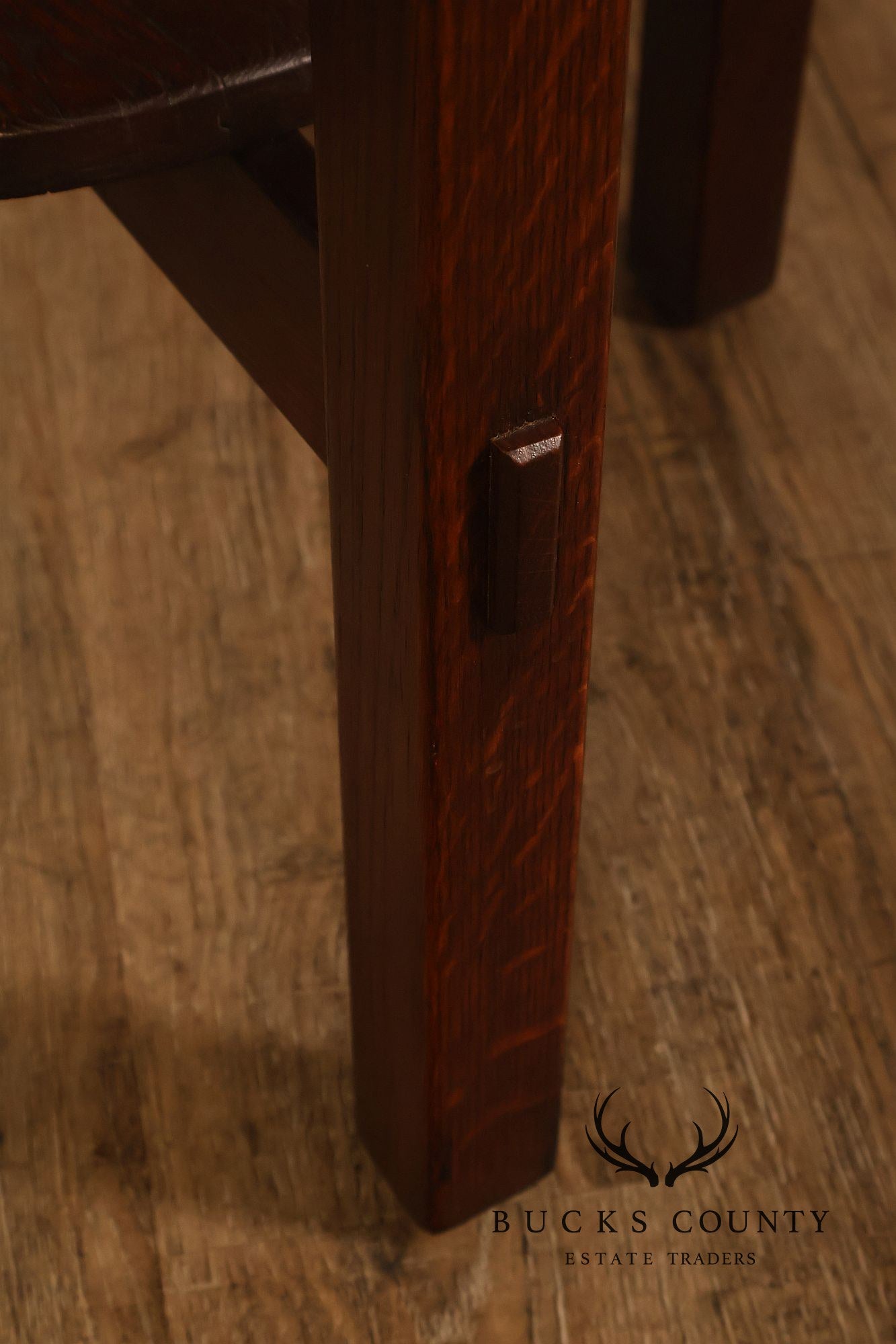 Antique Arts And Crafts Oak Round Side Table