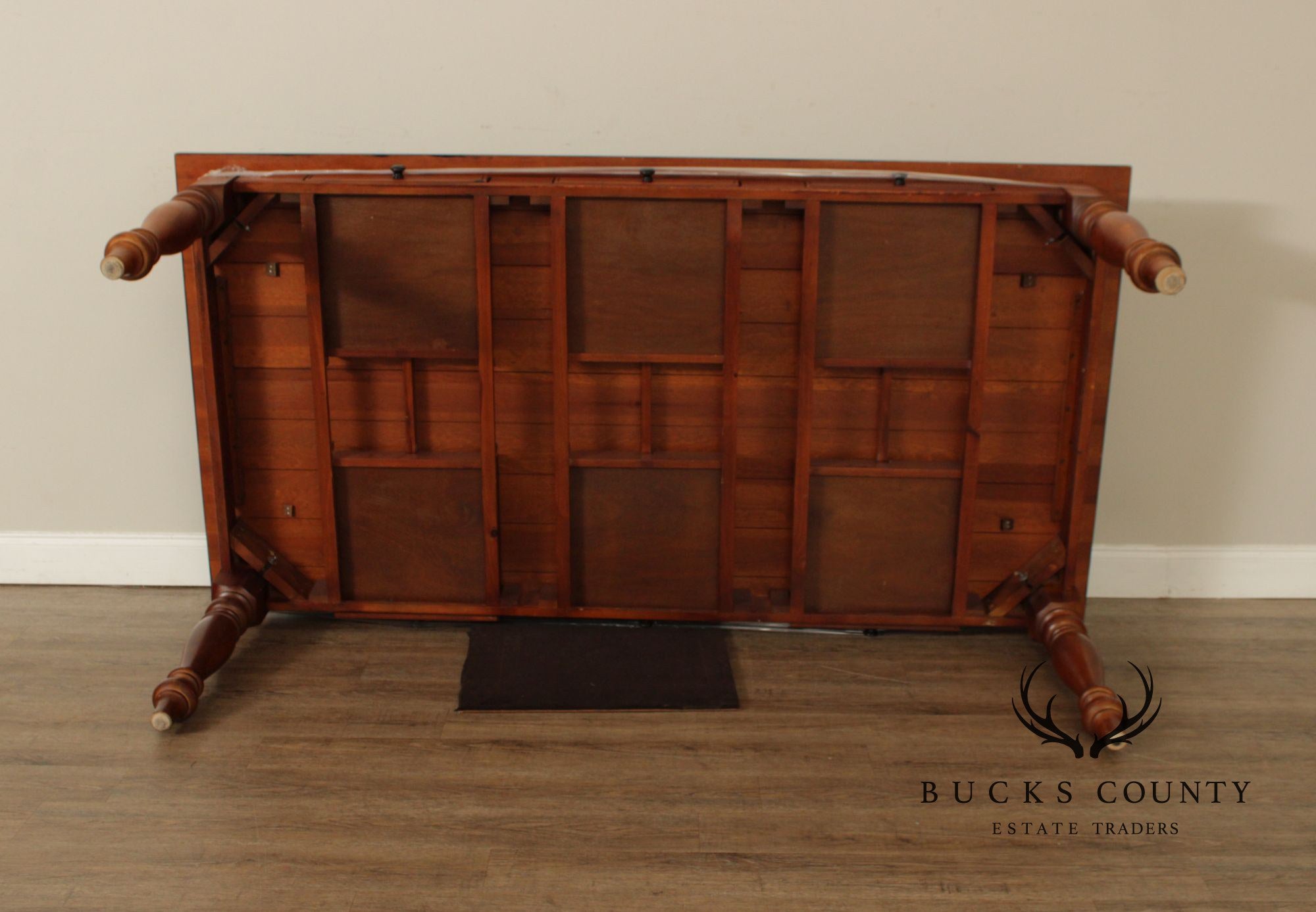 Rustic Farmhouse Style Solid Wood Dining Table With Black Painted Top